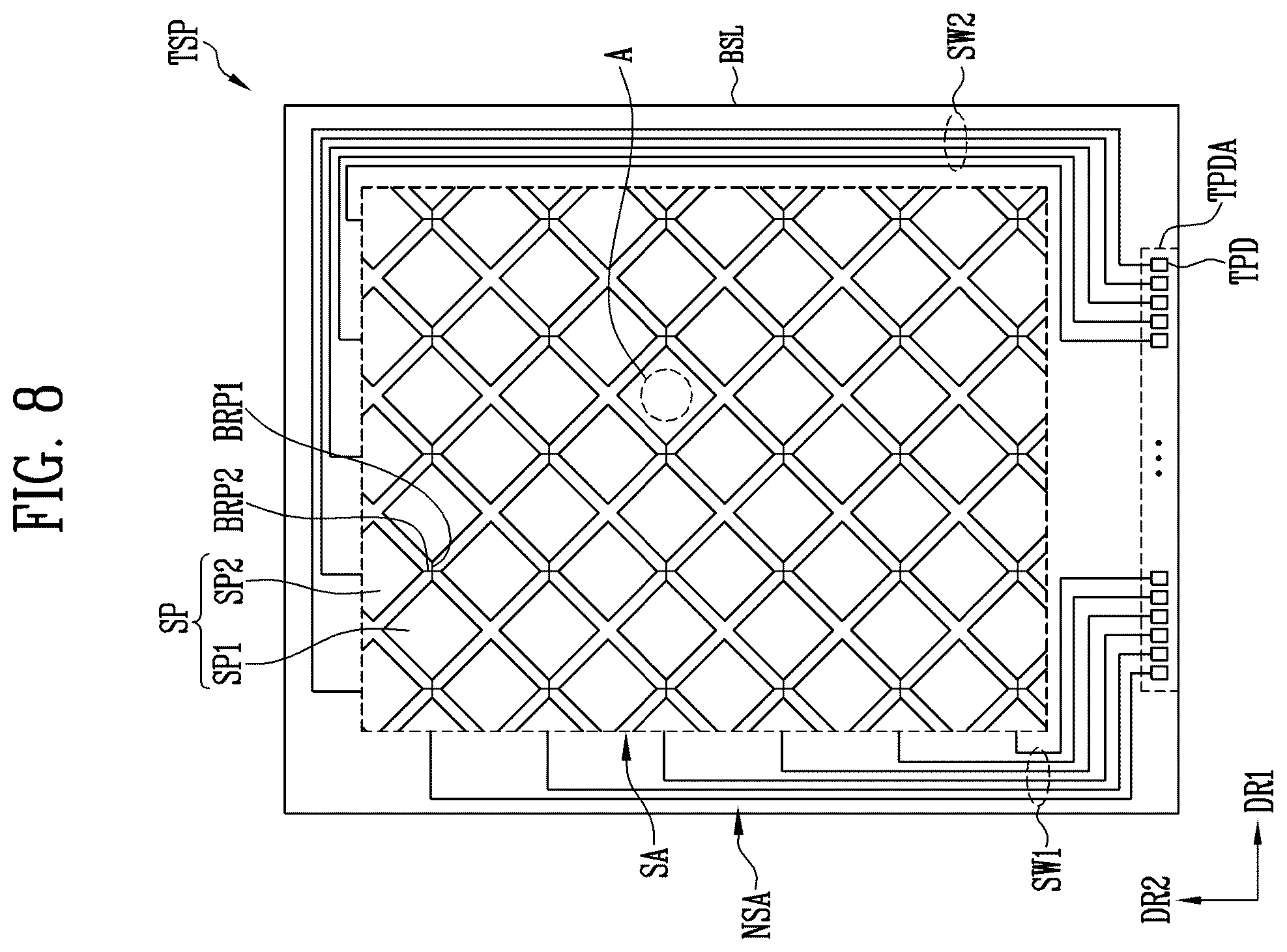 Patent US12602124 Figure 6 – Display device including a touch sensor and manufacturing method thereof