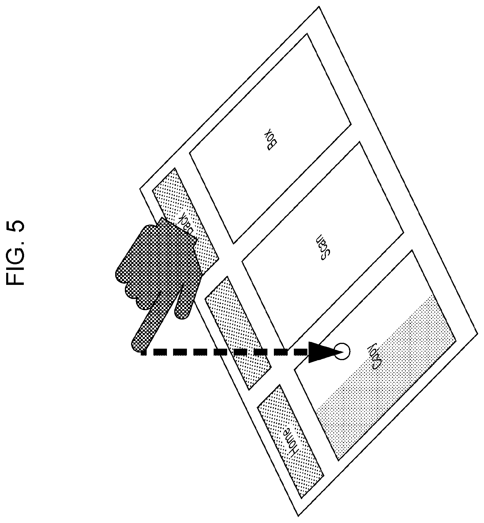 Patent US12602126 Figure 5 – Information processing apparatus, non-transitory computer readable medium, and information processing method for non-contact gesture-based selection