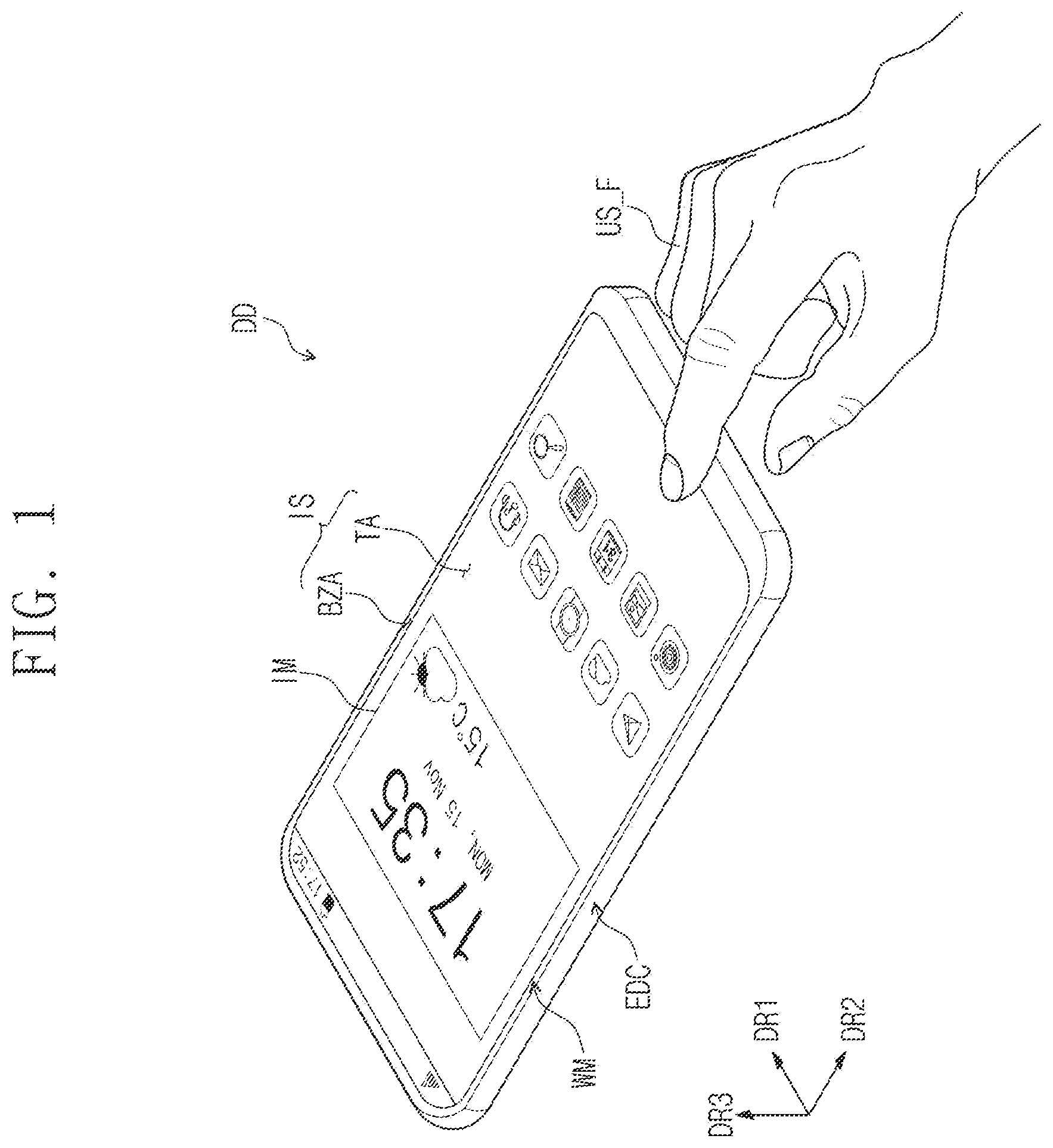 Patent US12602128 Figure 1 – Display device having pixel drive circuits and sensor drive circuits