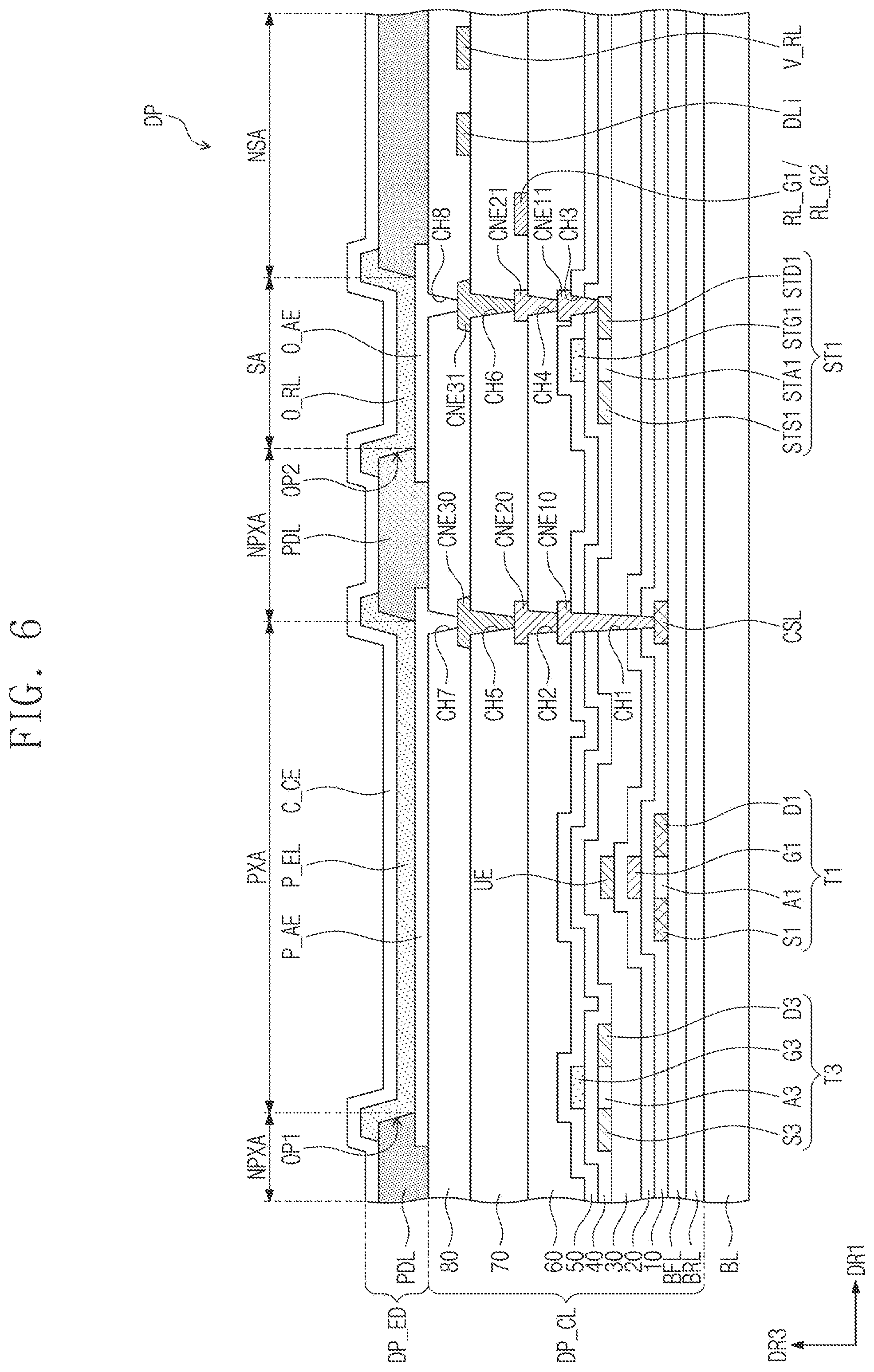 Patent US12602128 Figure 8 – Display device having pixel drive circuits and sensor drive circuits