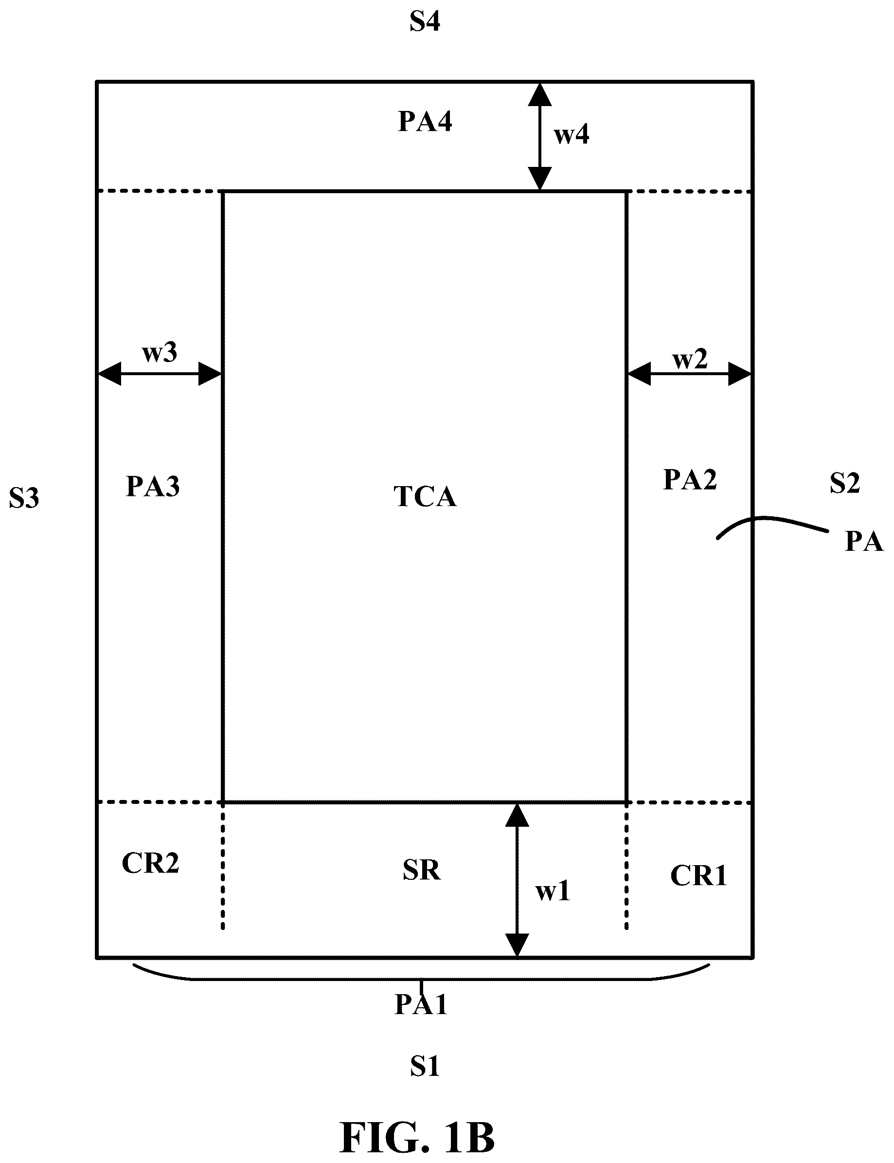 Patent US12602129 Figure 2 – Touch control structure and display apparatus with touch signal lines with double-layer region in a corner area