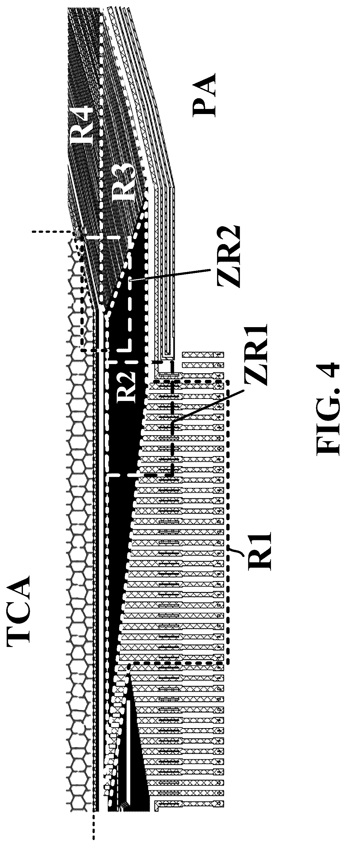 Patent US12602129 Figure 7 – Touch control structure and display apparatus with touch signal lines with double-layer region in a corner area