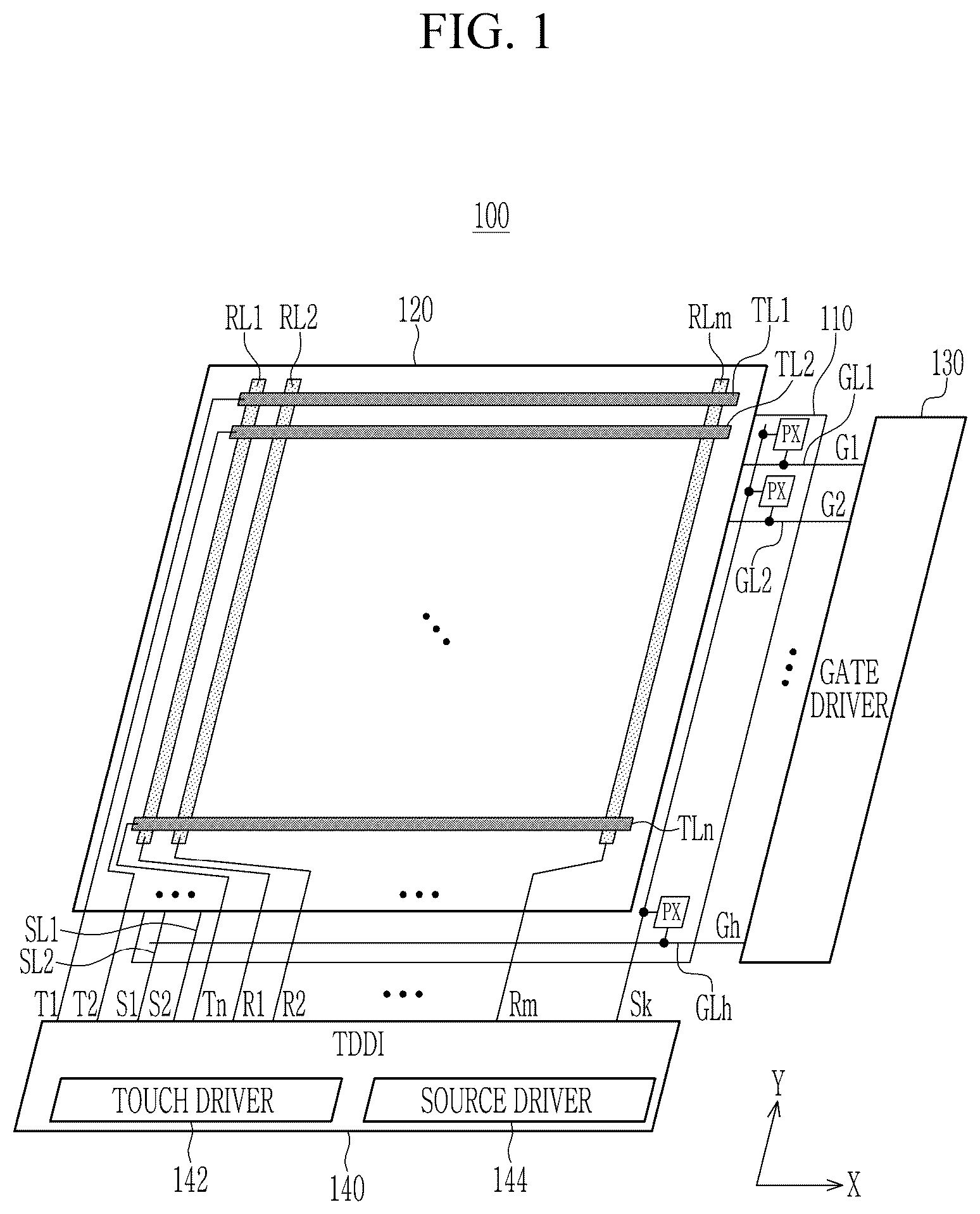 Patent US12602133 Figure 1 – Touch driver, touch device, and display device including the same