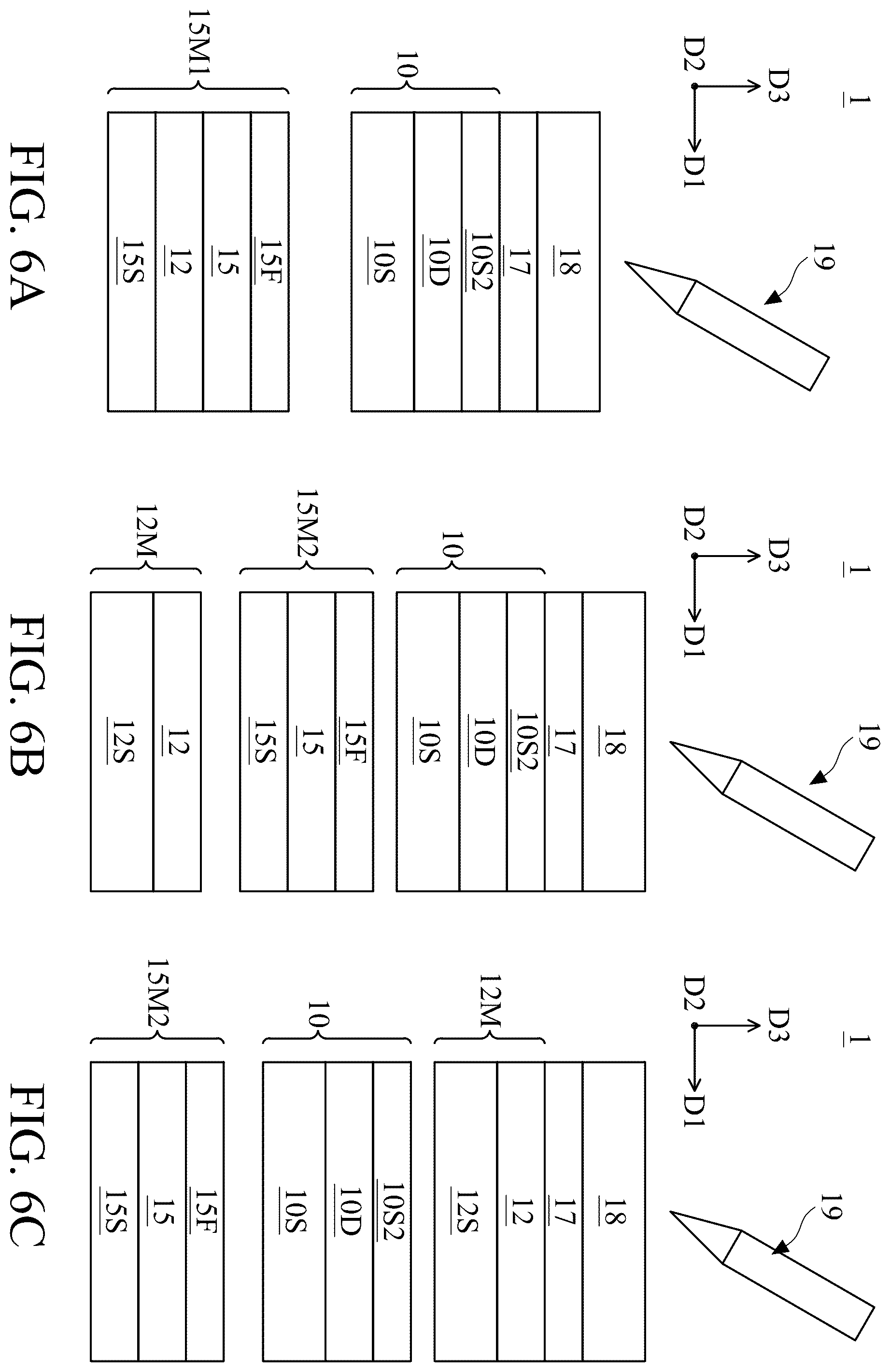 Patent US12602134 Figure 6 – Electronic device having a touch layer overlapping a display panel