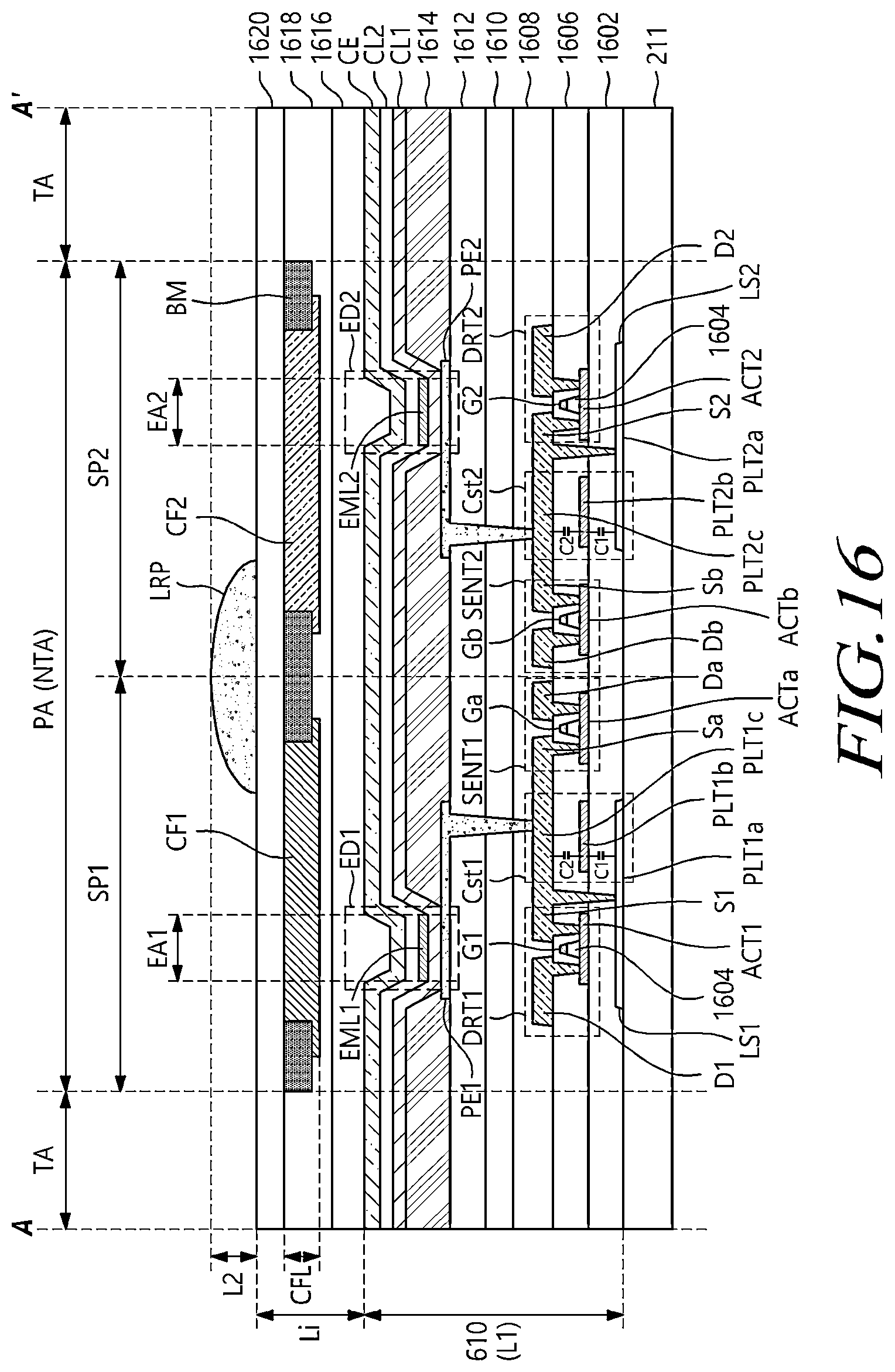 Patent US12602135 Figure 17 – Display device and pen touch system