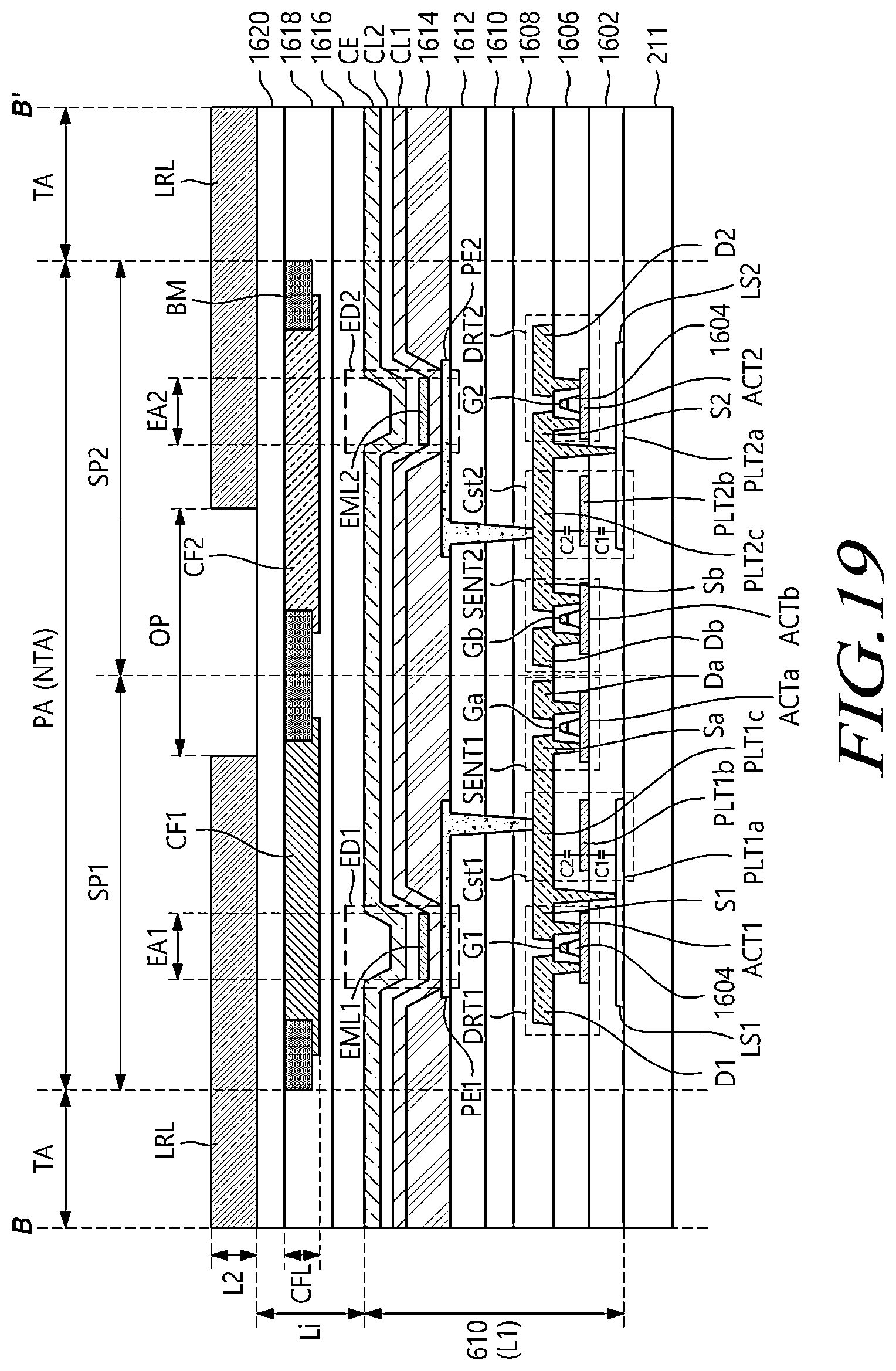 Patent US12602135 Figure 20 – Display device and pen touch system