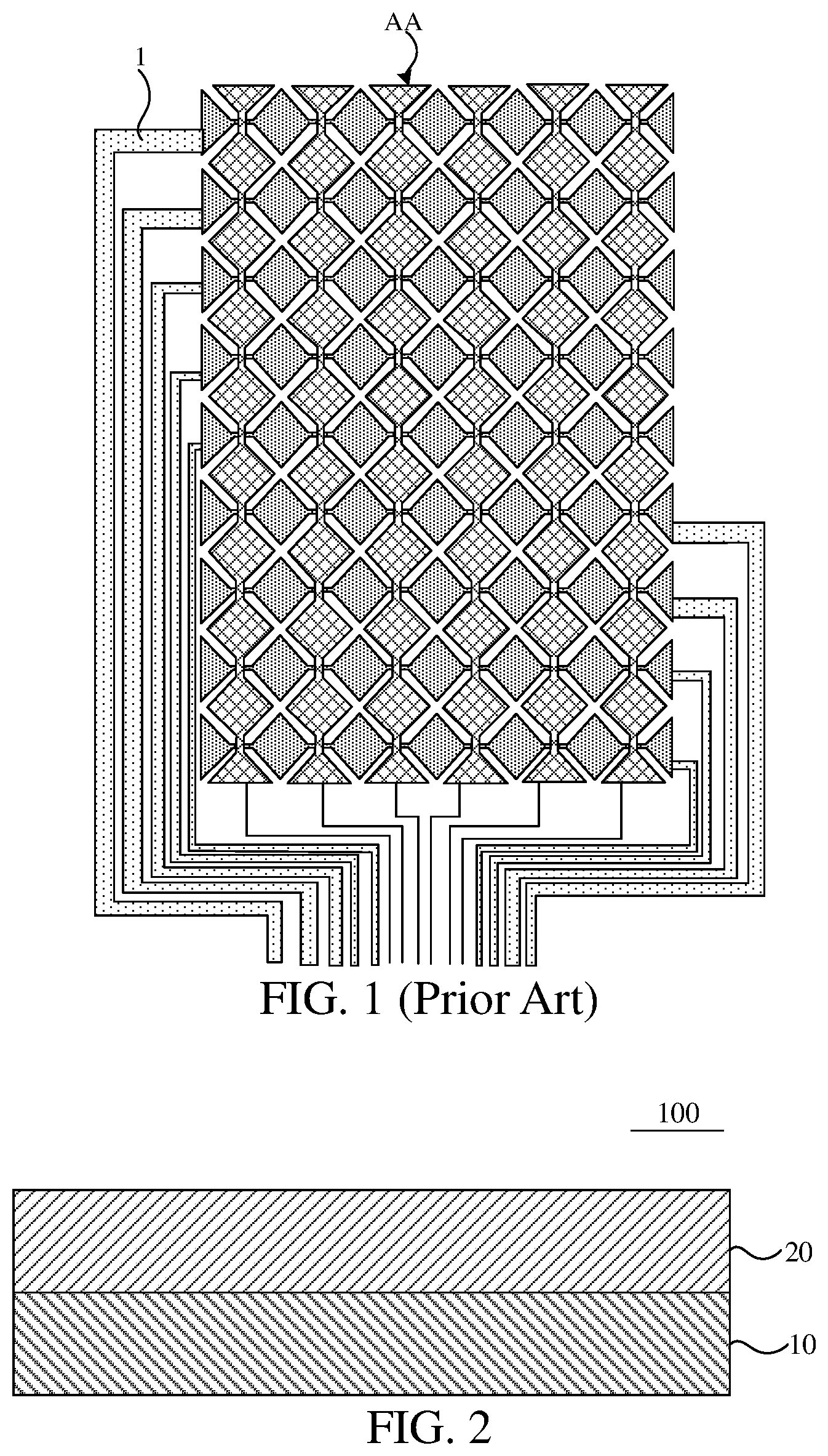 Patent US12602137 Figure 1 – Touch display panel