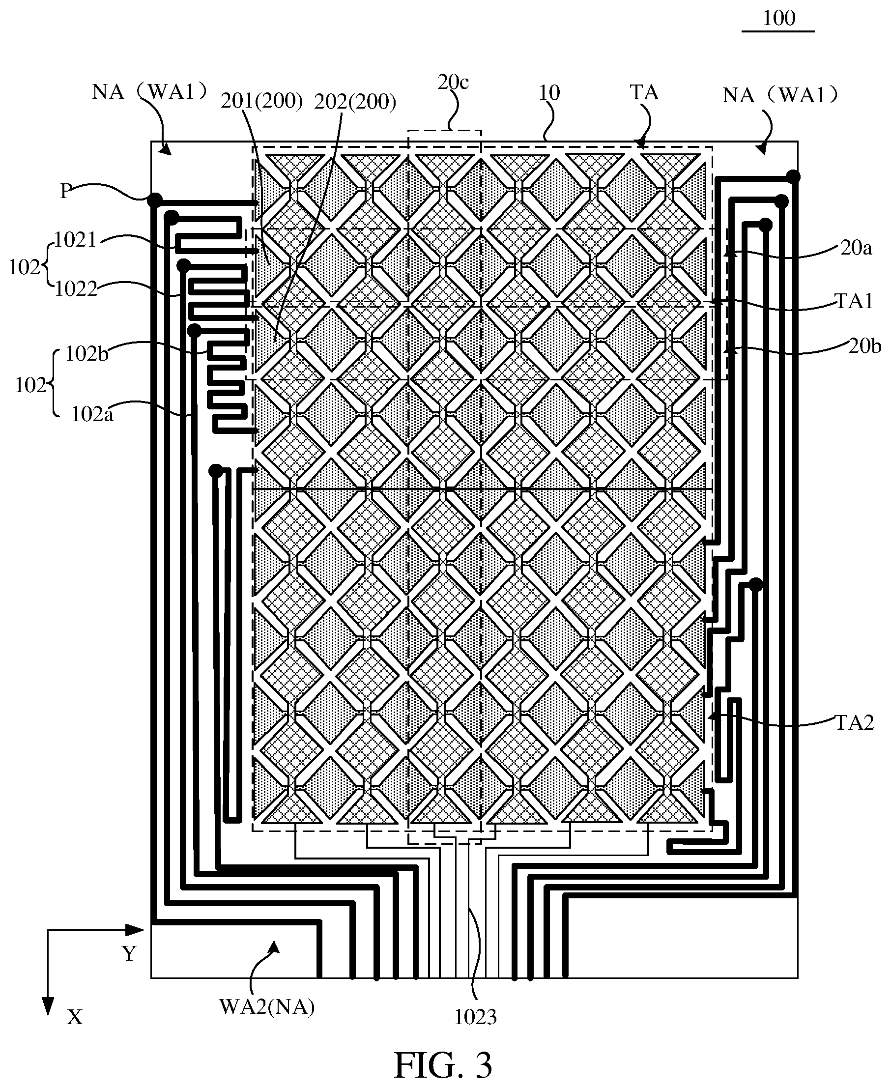 Patent US12602137 Figure 2 – Touch display panel