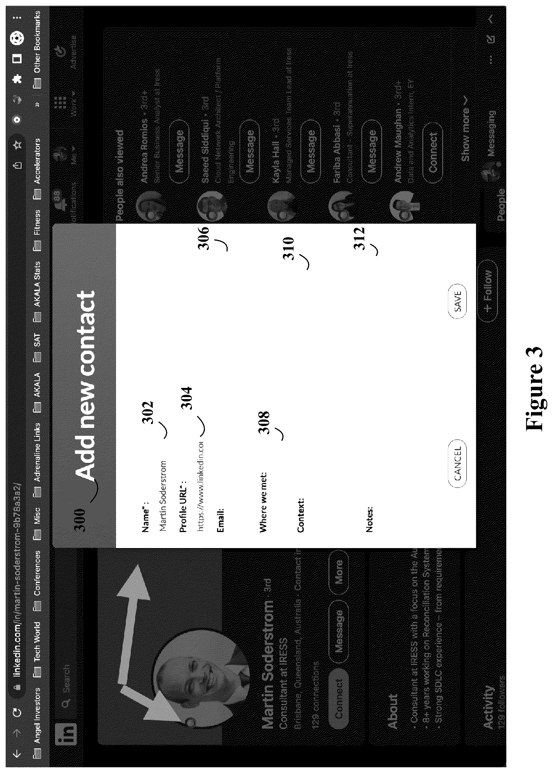 Patent US12602140 Figure 3 – System and method for contact management