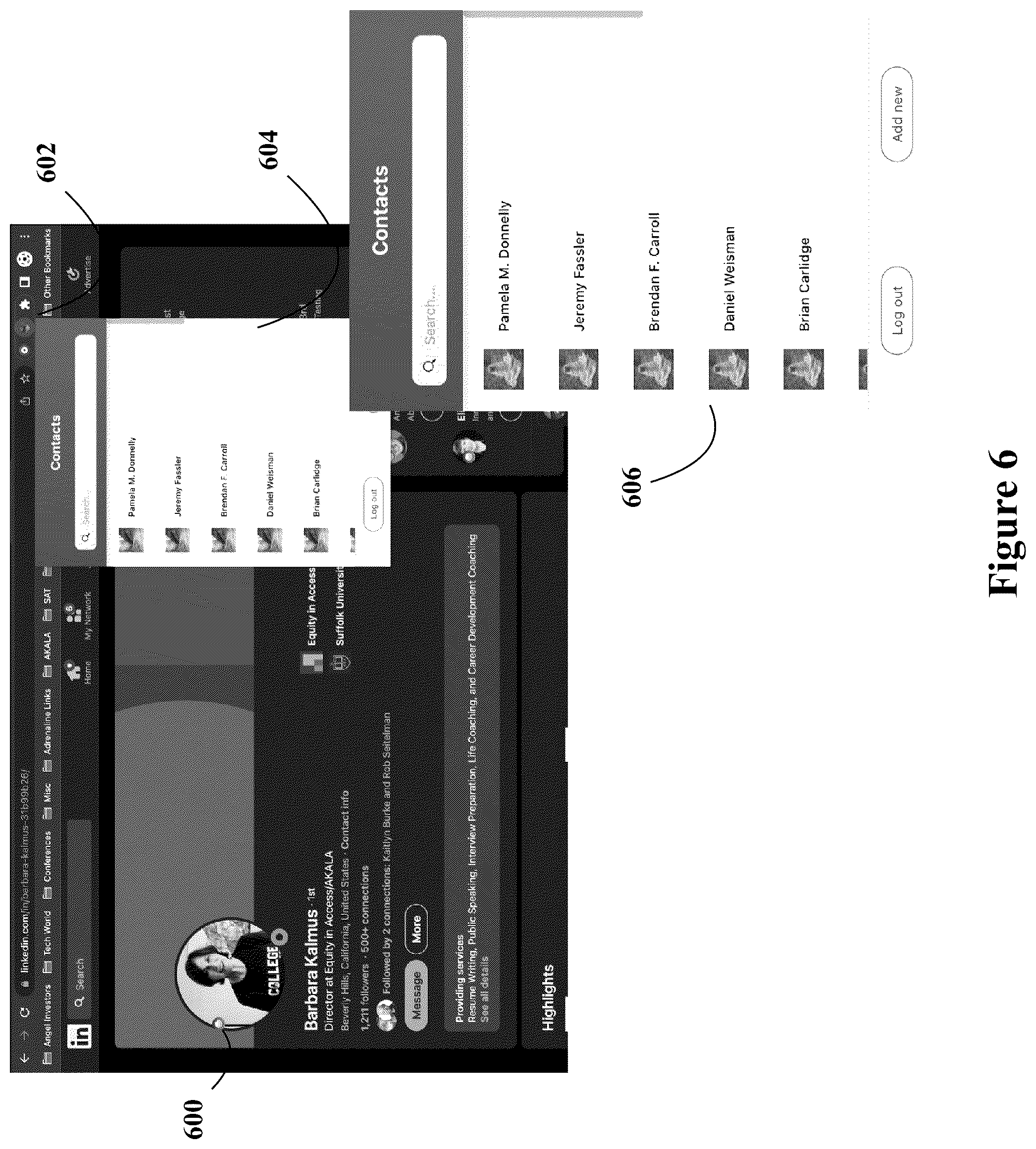 Patent US12602140 Figure 6 – System and method for contact management