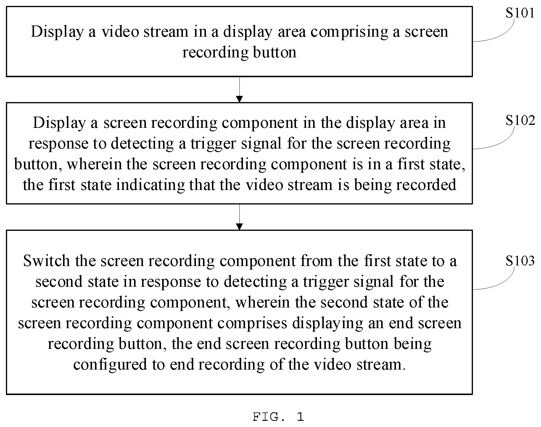 Patent US12602144 Figure 1 – Screen recording interaction method and apparatus, and electronic device and computer-readable storage medium