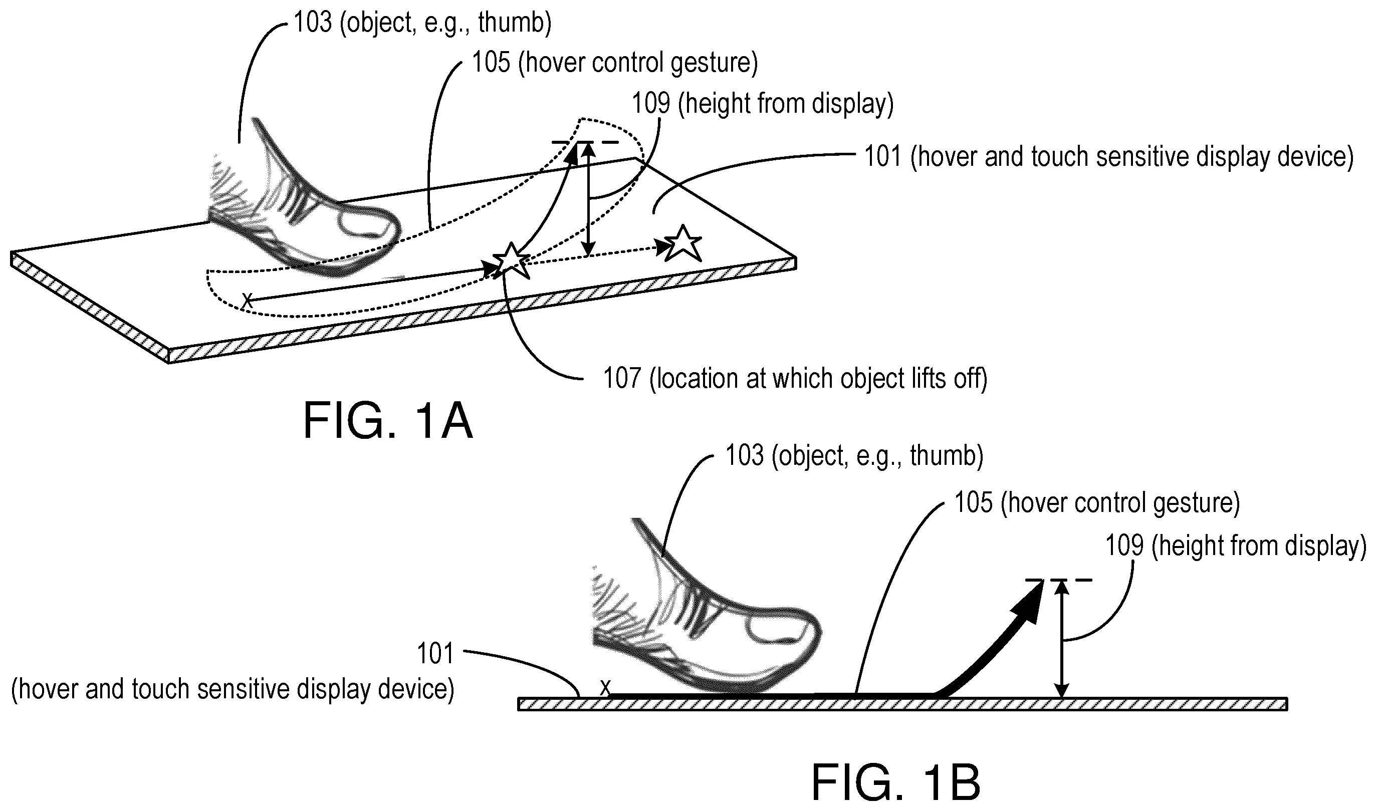 Patent US12602155 Figure 1 – One-handed operation of a device user interface