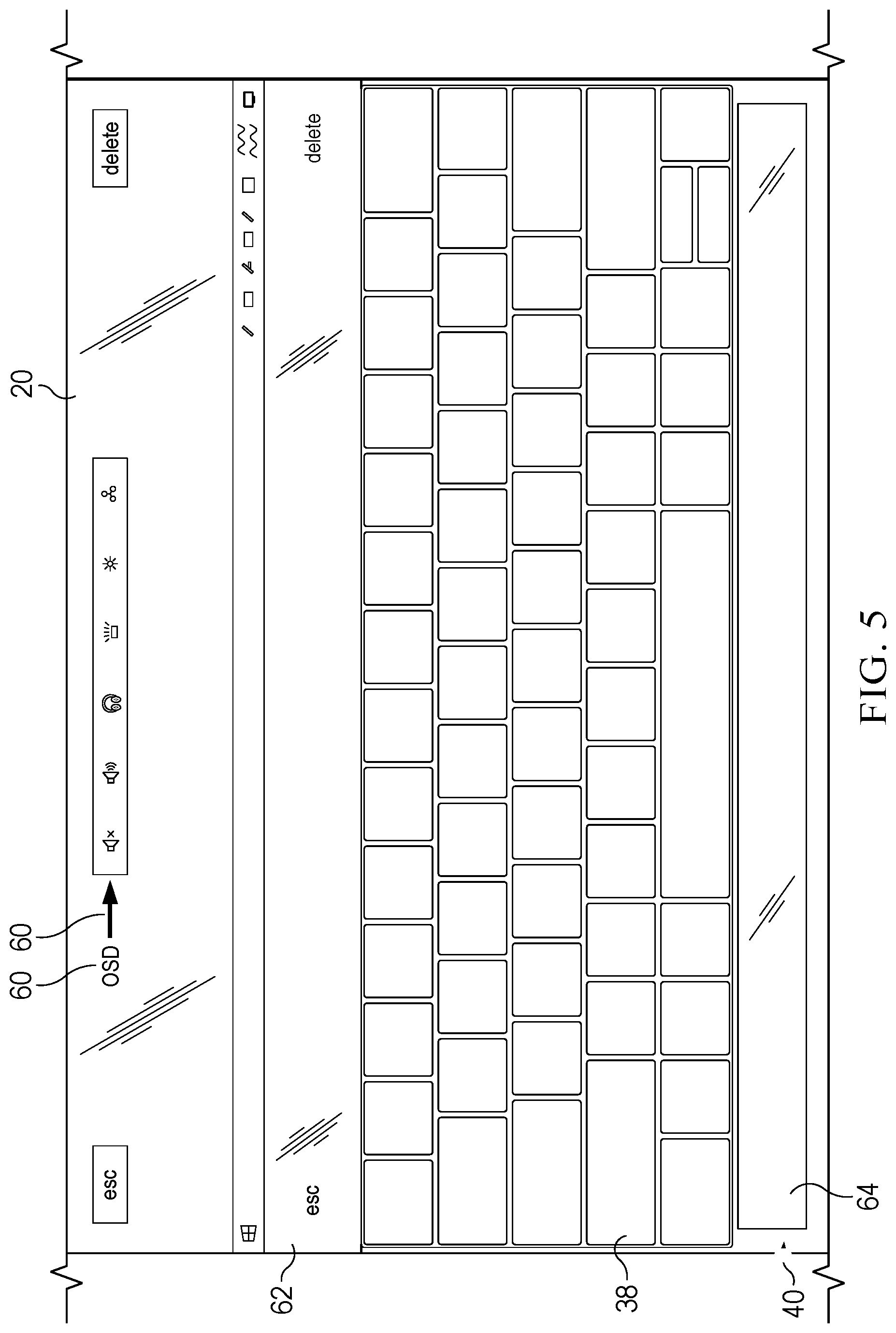 Patent US12602156 Figure 5 – Information handling system touch detection palm rest to support touch function row