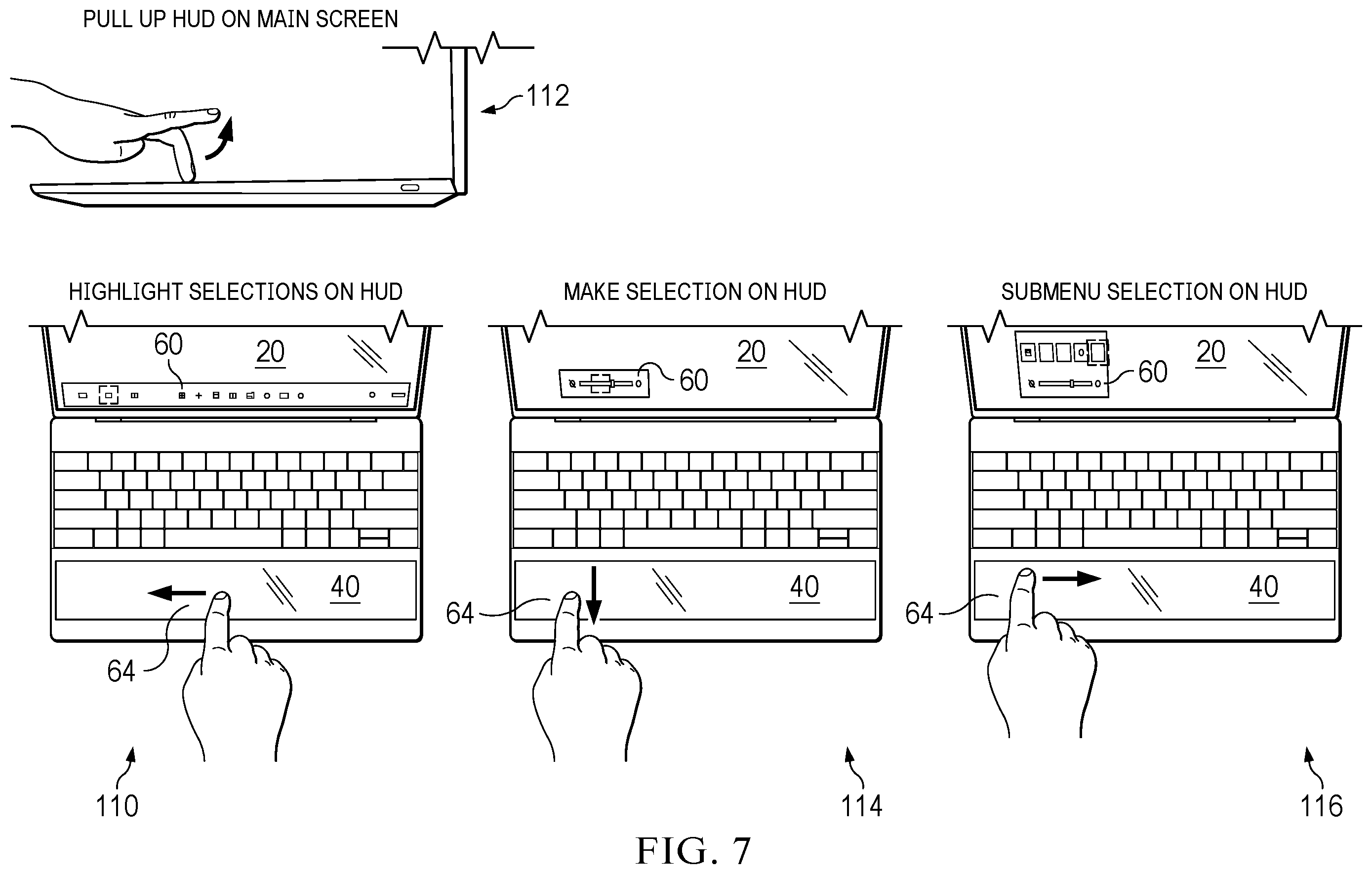 Patent US12602156 Figure 8 – Information handling system touch detection palm rest to support touch function row