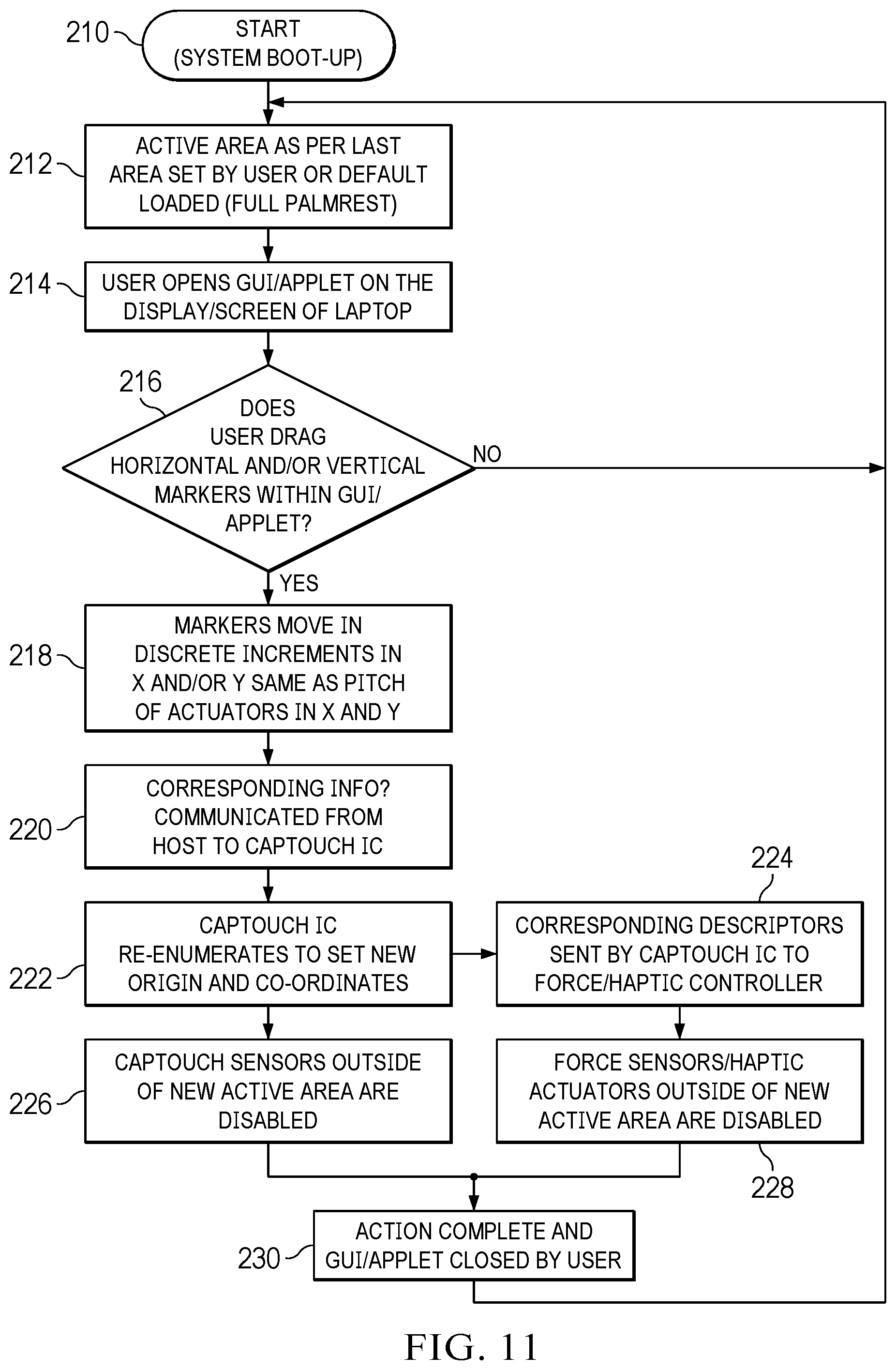 Patent US12602156 Figure 14 – Information handling system touch detection palm rest to support touch function row