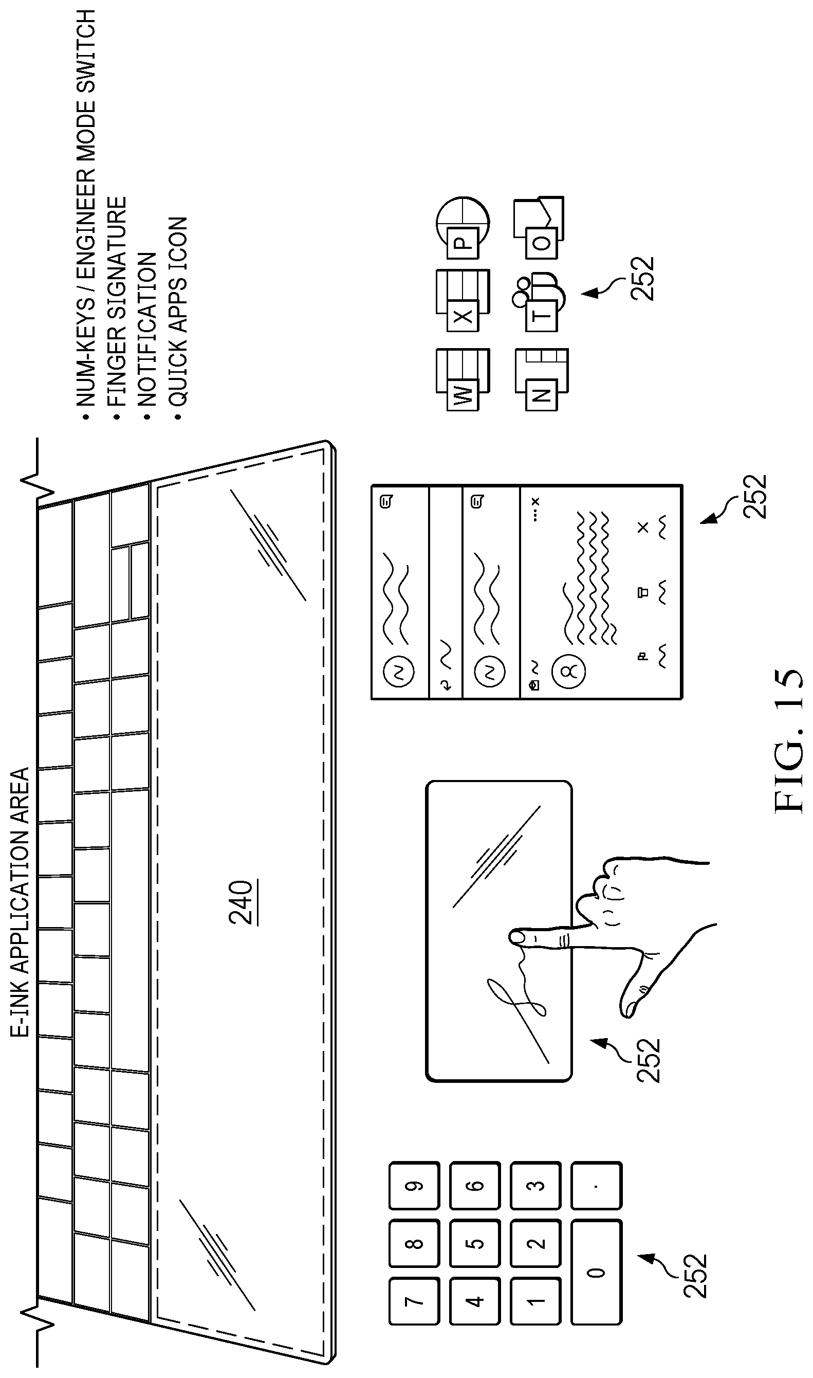 Patent US12602156 Figure 19 – Information handling system touch detection palm rest to support touch function row