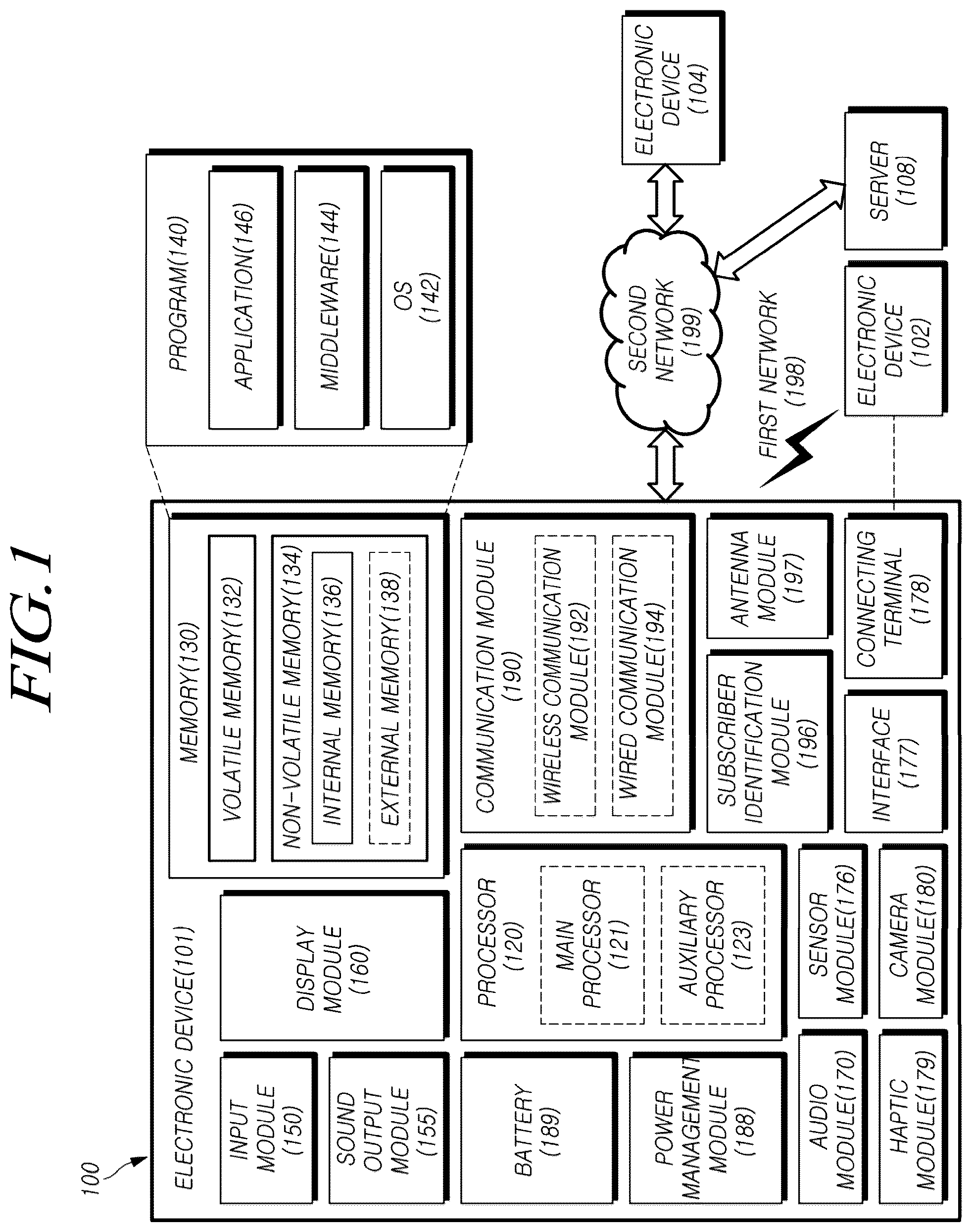 Patent US12602194 Figure 1 – XR device, electronic device and control method thereof