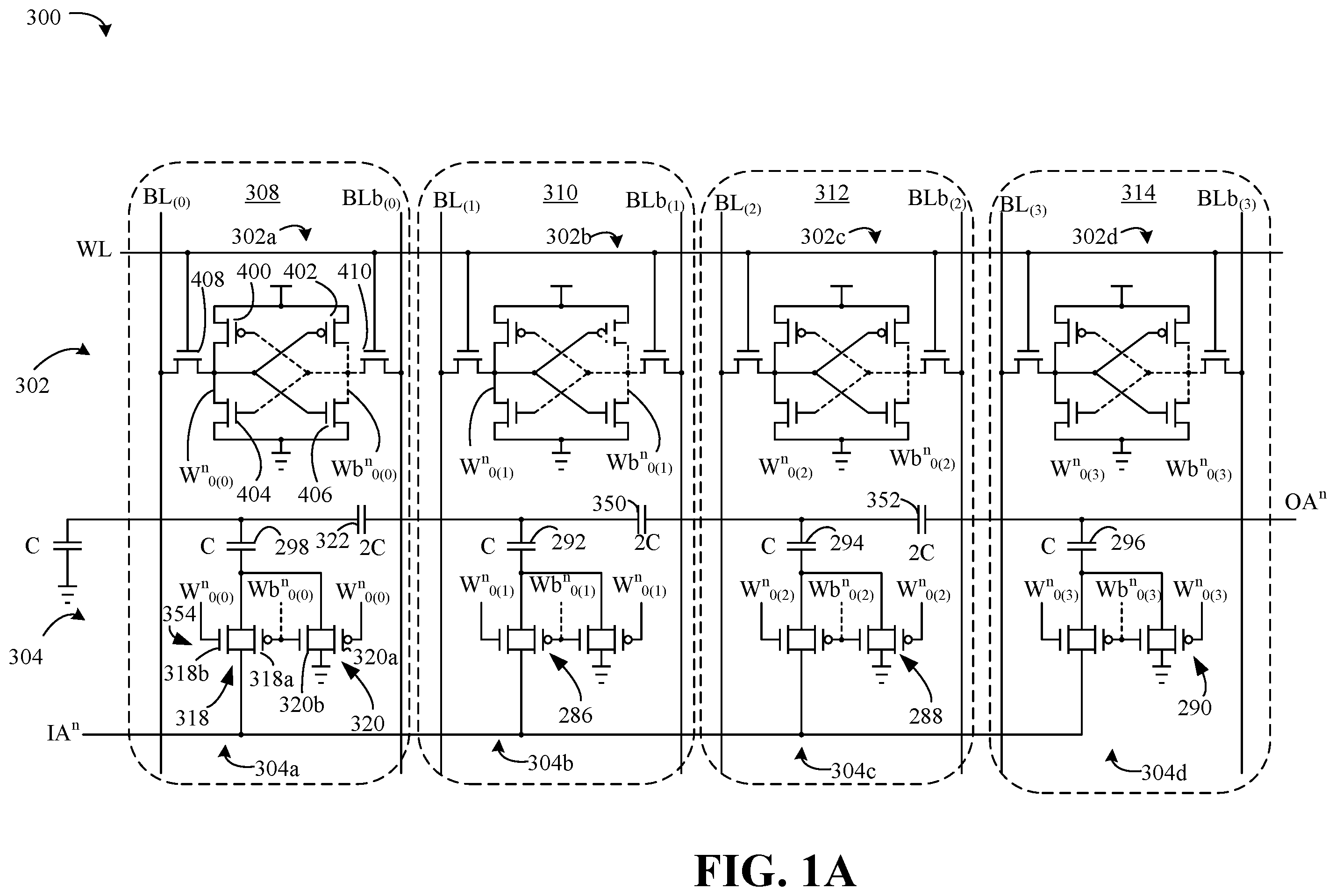 Patent US12602200 Figure 1 – Analog multiply-accumulate unit for multibit in-memory cell computing