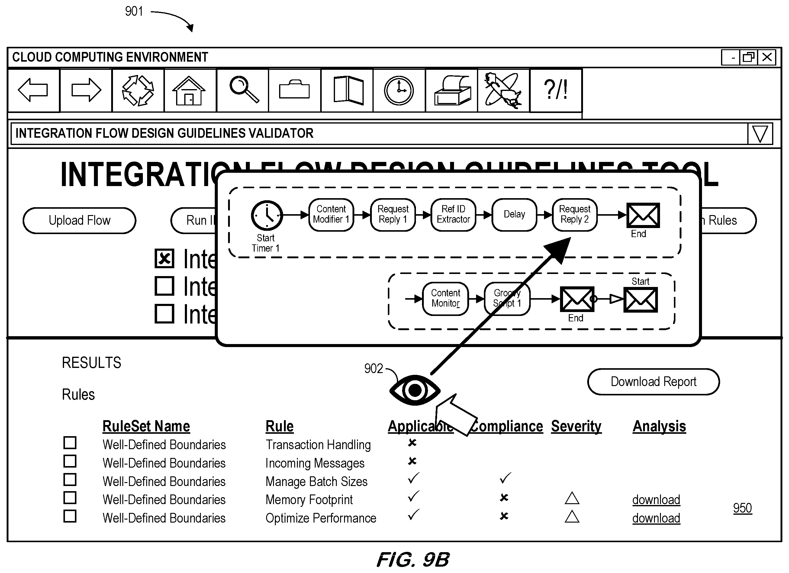 Patent US12602203 Figure 11 – Integration flow design guidelines validator