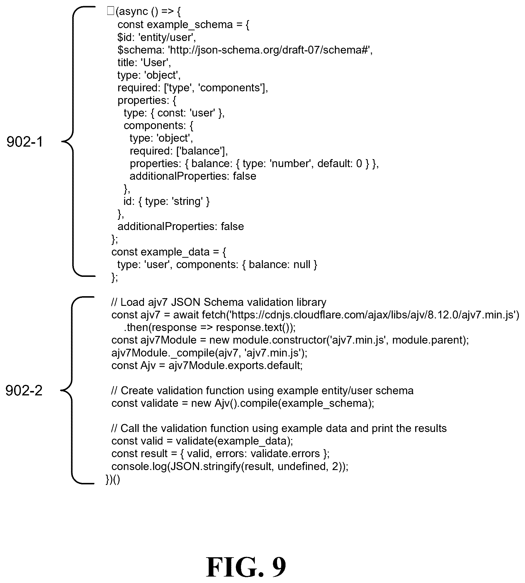 Patent US12602216 Figure 9 – Schema registry for client-server environments