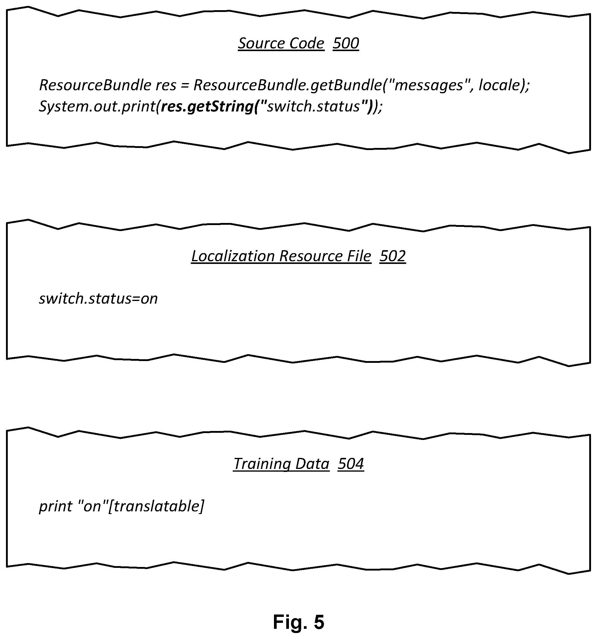 Patent US12602225 Figure 5 – Identifying the translatability of hard-coded strings in source code via POS tagging