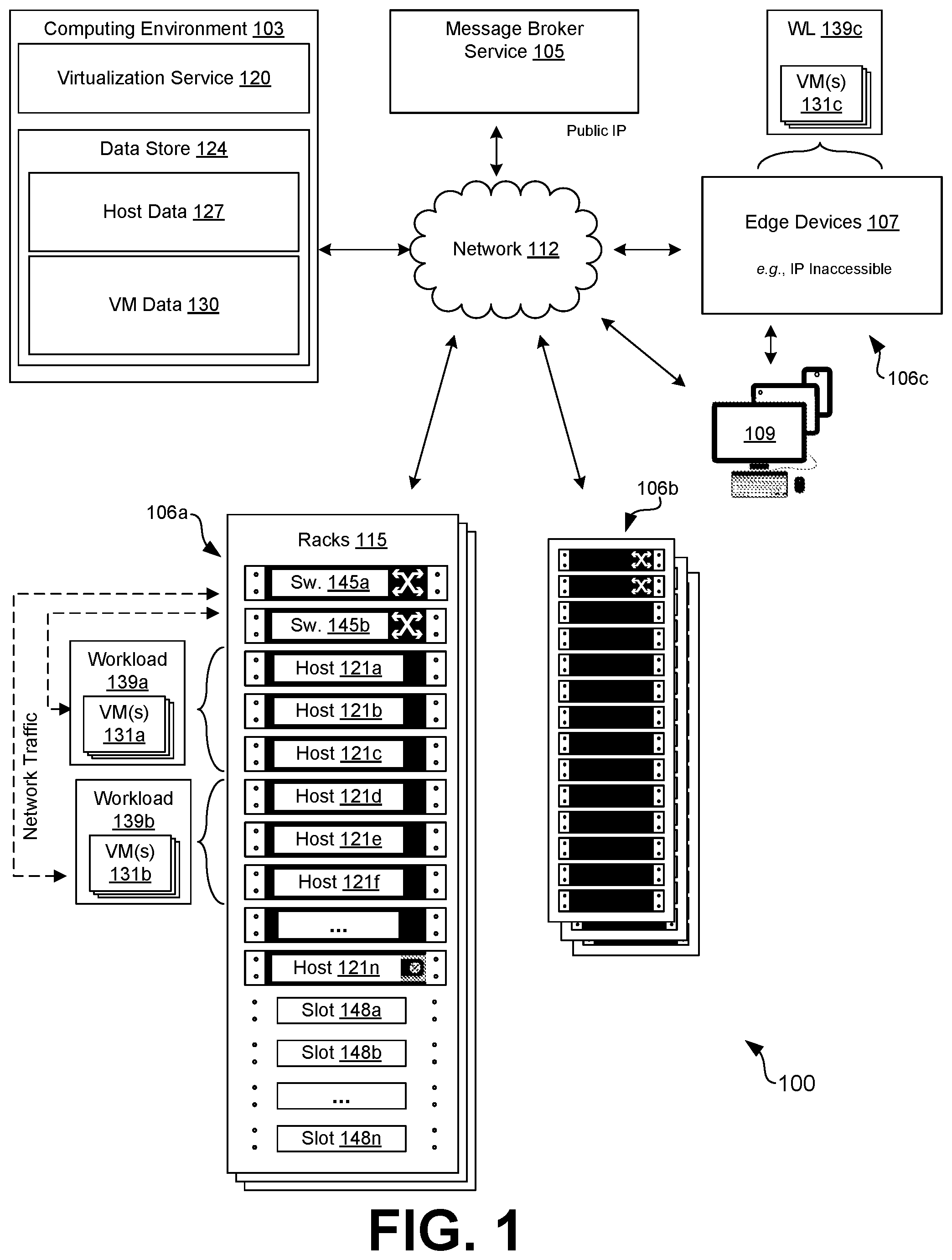Patent US12602240 Figure 1 – Remote edge virtualization management