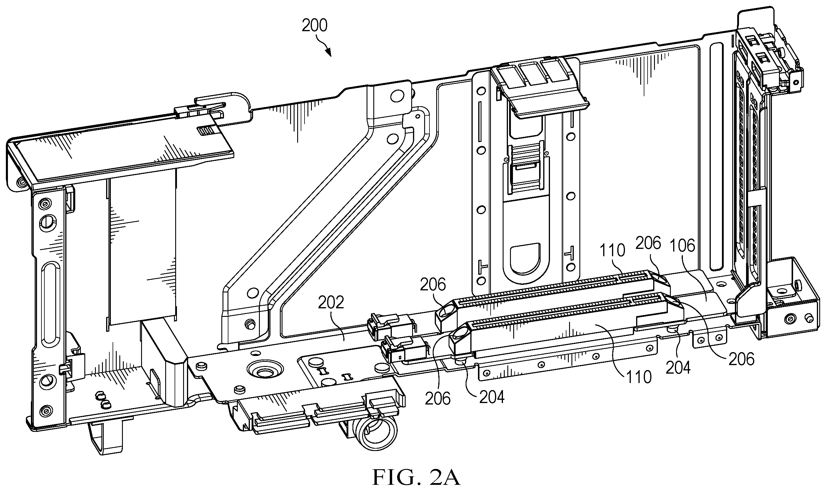 Patent US12602339 Figure 2 – Strain relief for floating card electromechanical connector