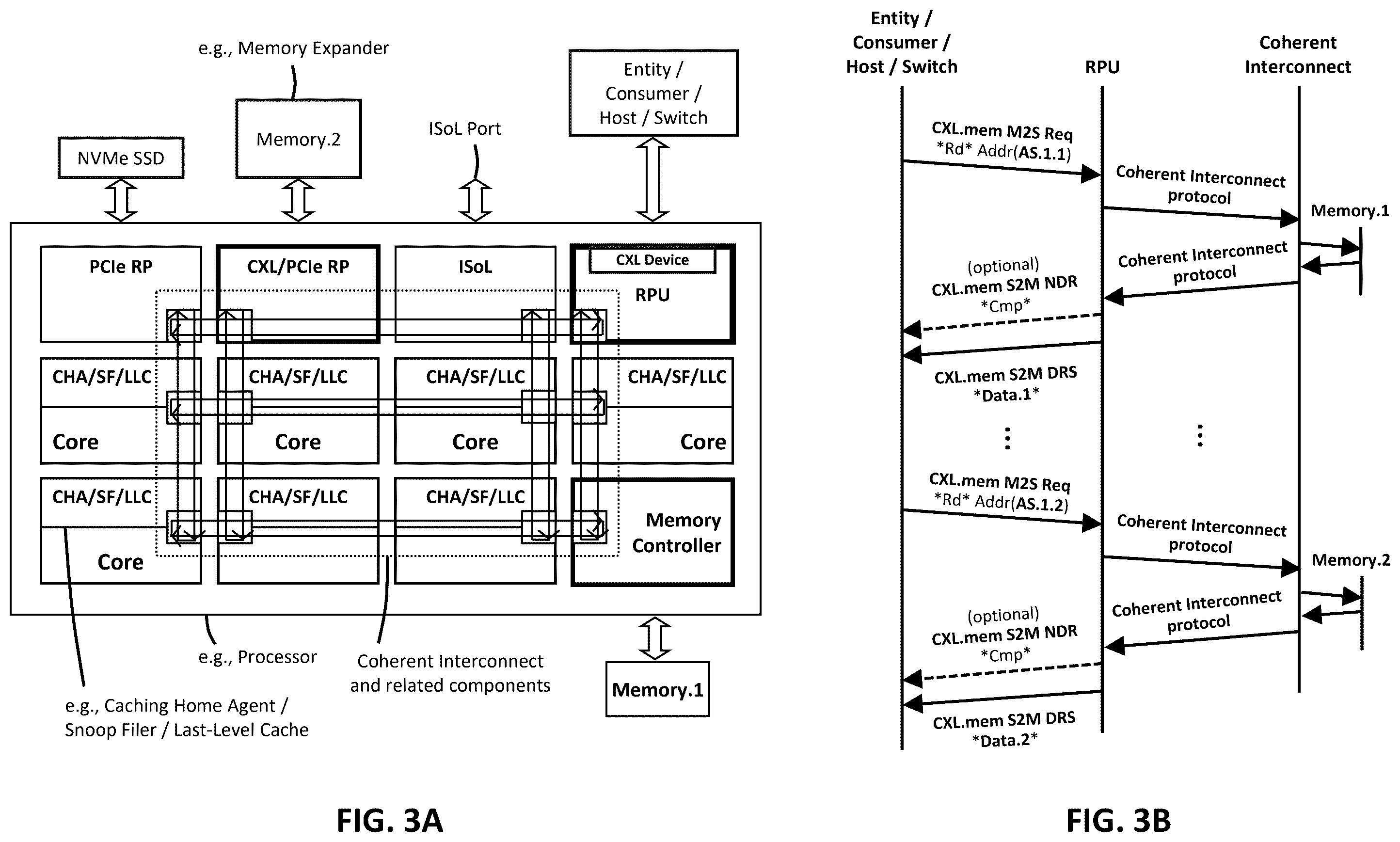 Patent US12602345 Figure 3 – Multi-protocol retimer enabling transparent and non-transparent bridging for memory fabrics including PCIe, CXL, or UALink
