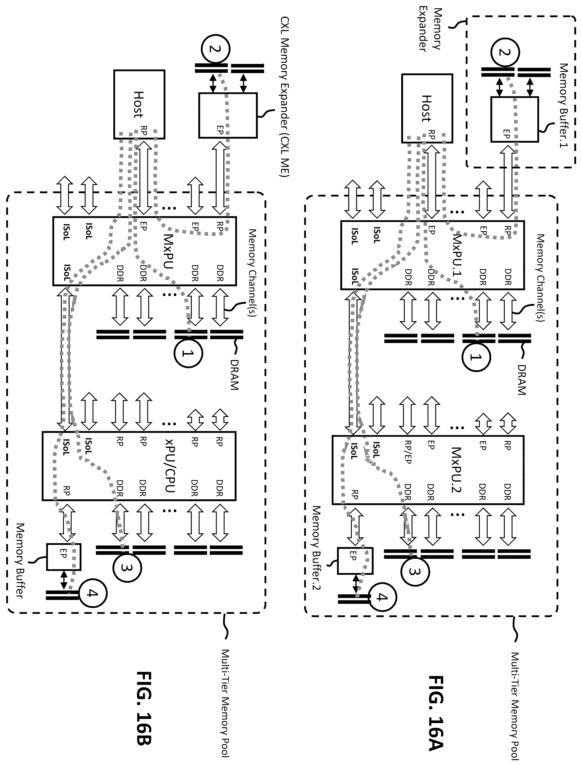 Patent US12602345 Figure 16 – Multi-protocol retimer enabling transparent and non-transparent bridging for memory fabrics including PCIe, CXL, or UALink