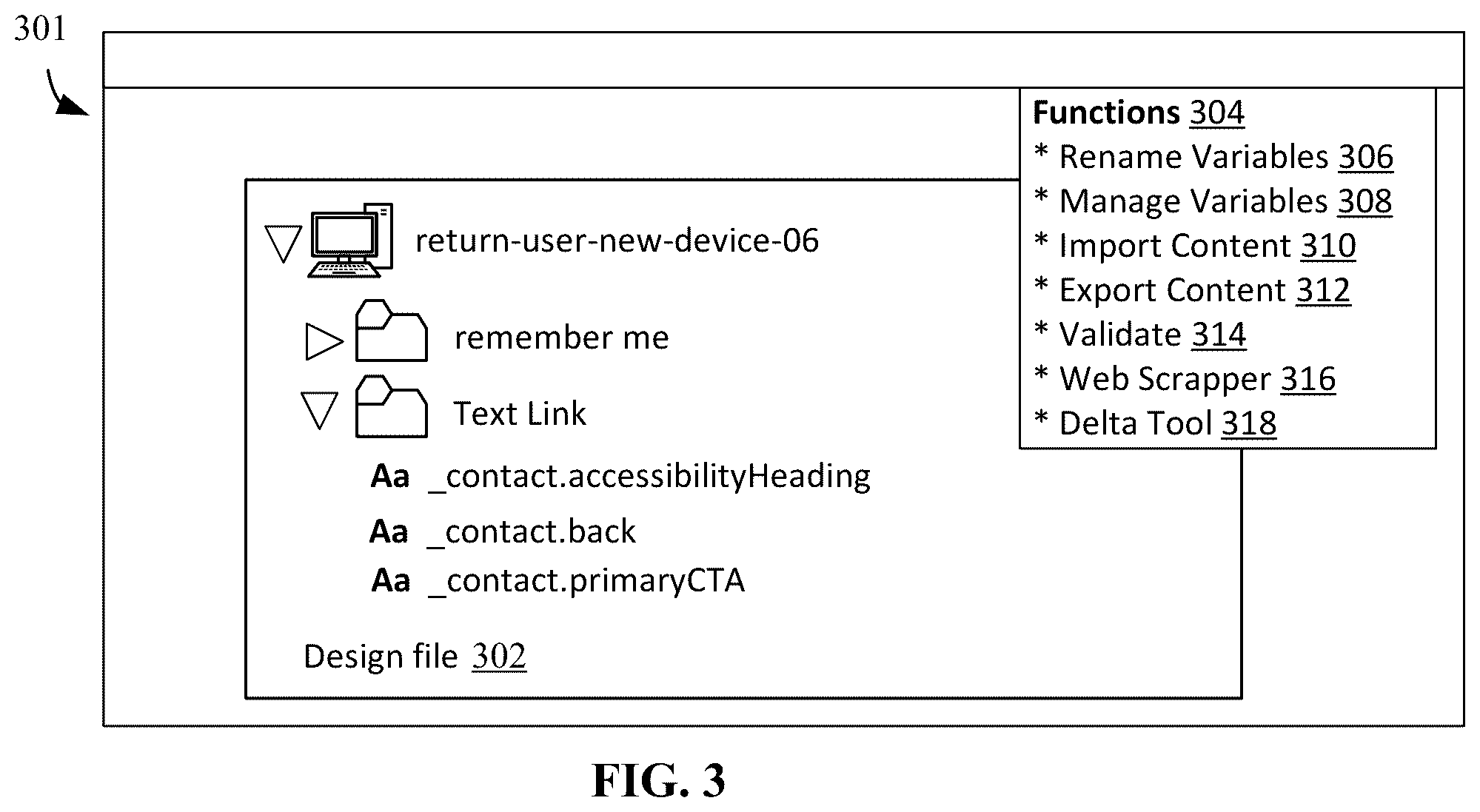 Patent US12602405 Figure 3 – Cross-platform content management
