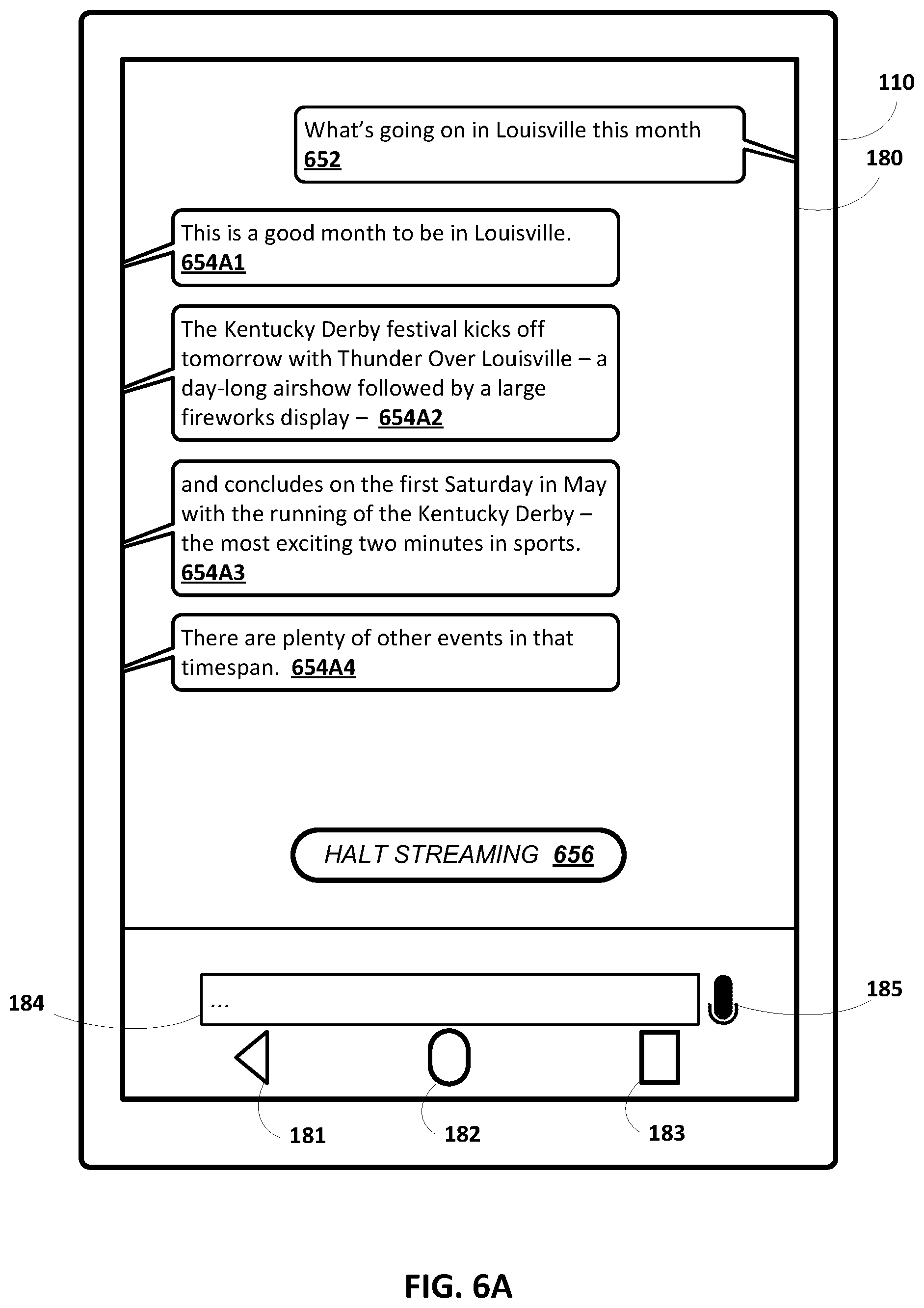 Patent US12602408 Figure 6 – Streaming of natural language (NL) based output generated using a large language model (LLM) to reduce latency in rendering thereof