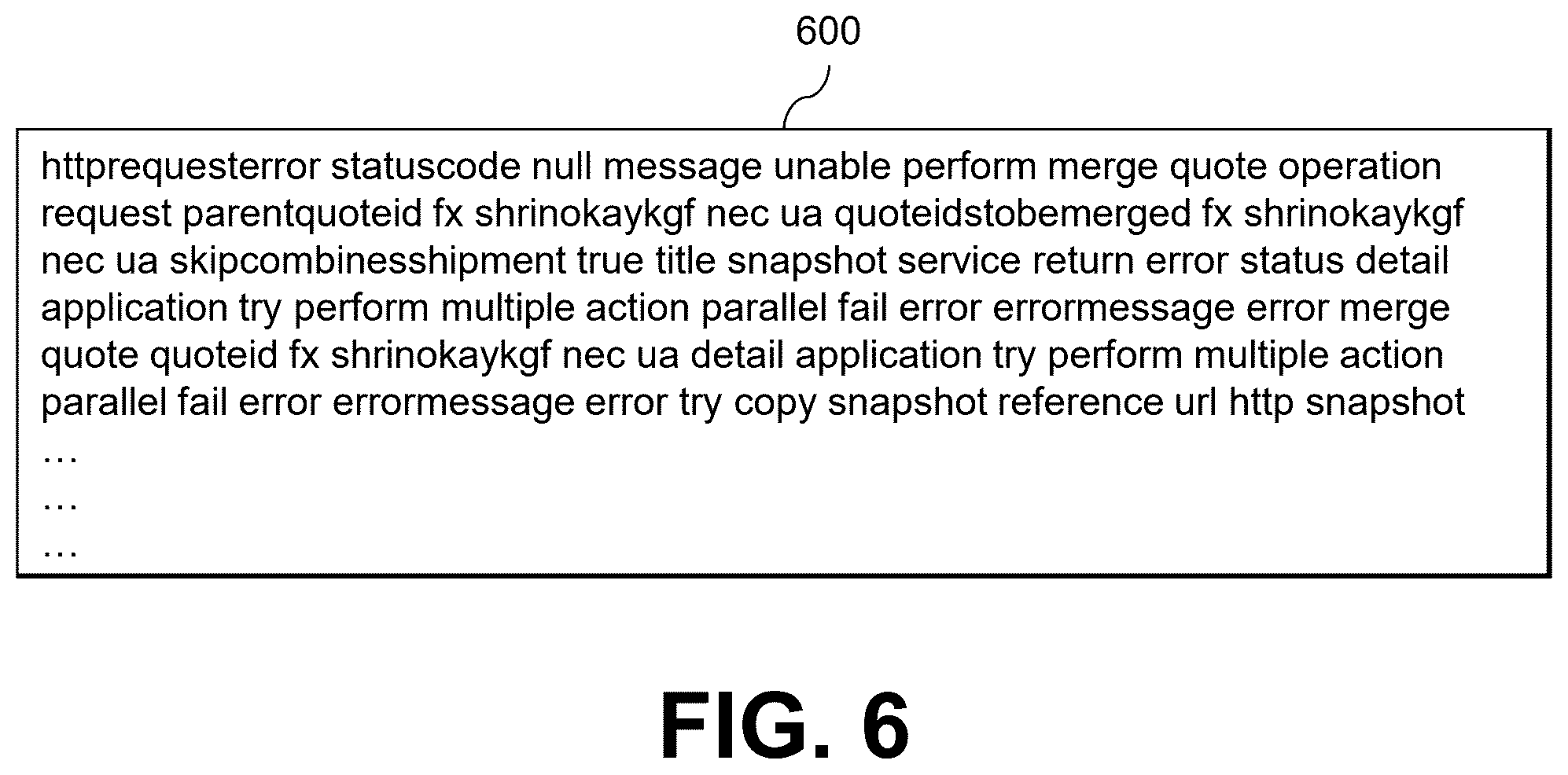 Patent US12602419 Figure 6 – Machine learning-based processing of logs containing unstructured text data