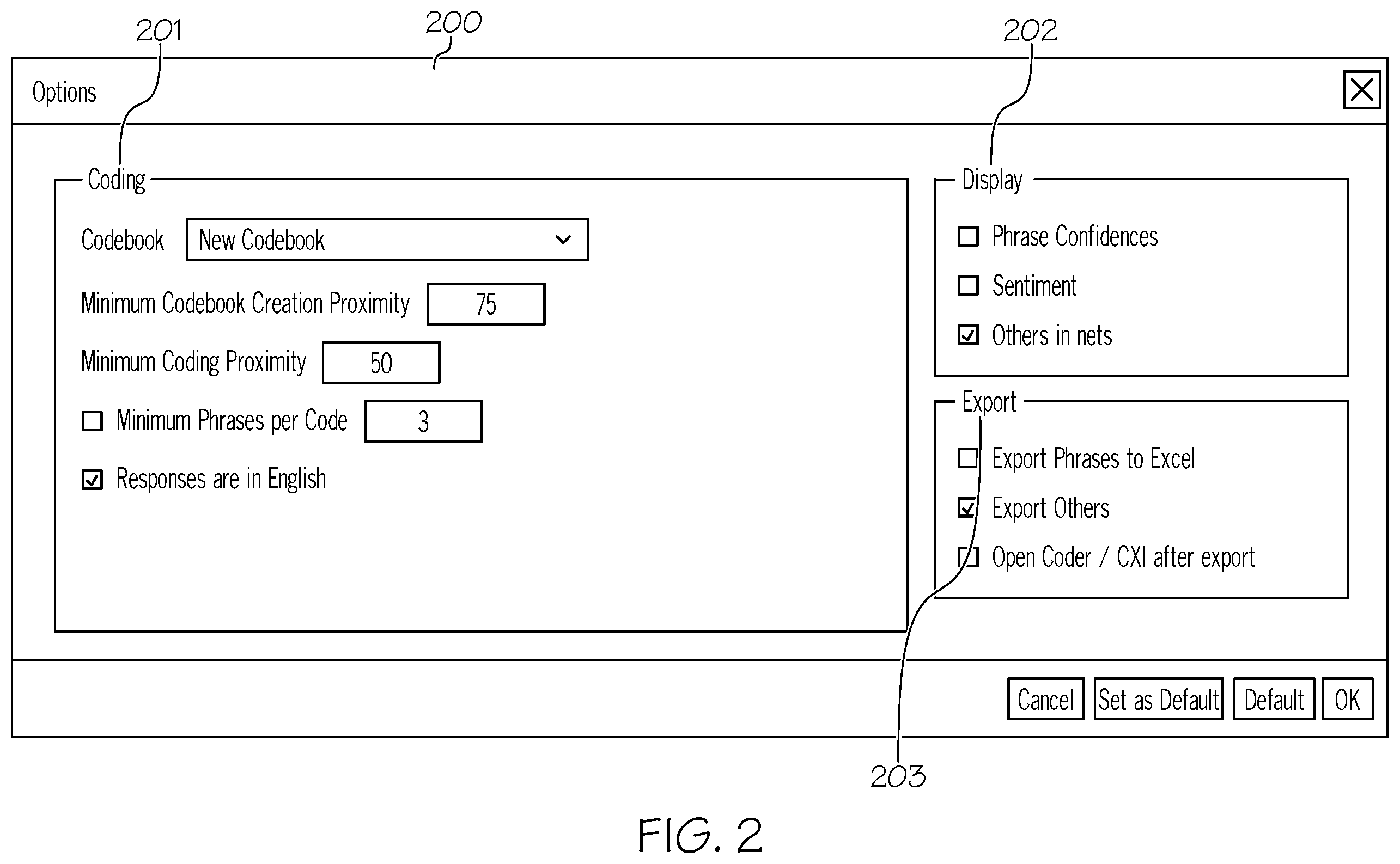 Patent US12602420 Figure 2 – Systems and methods for generating codes and code books based using cosine proximity