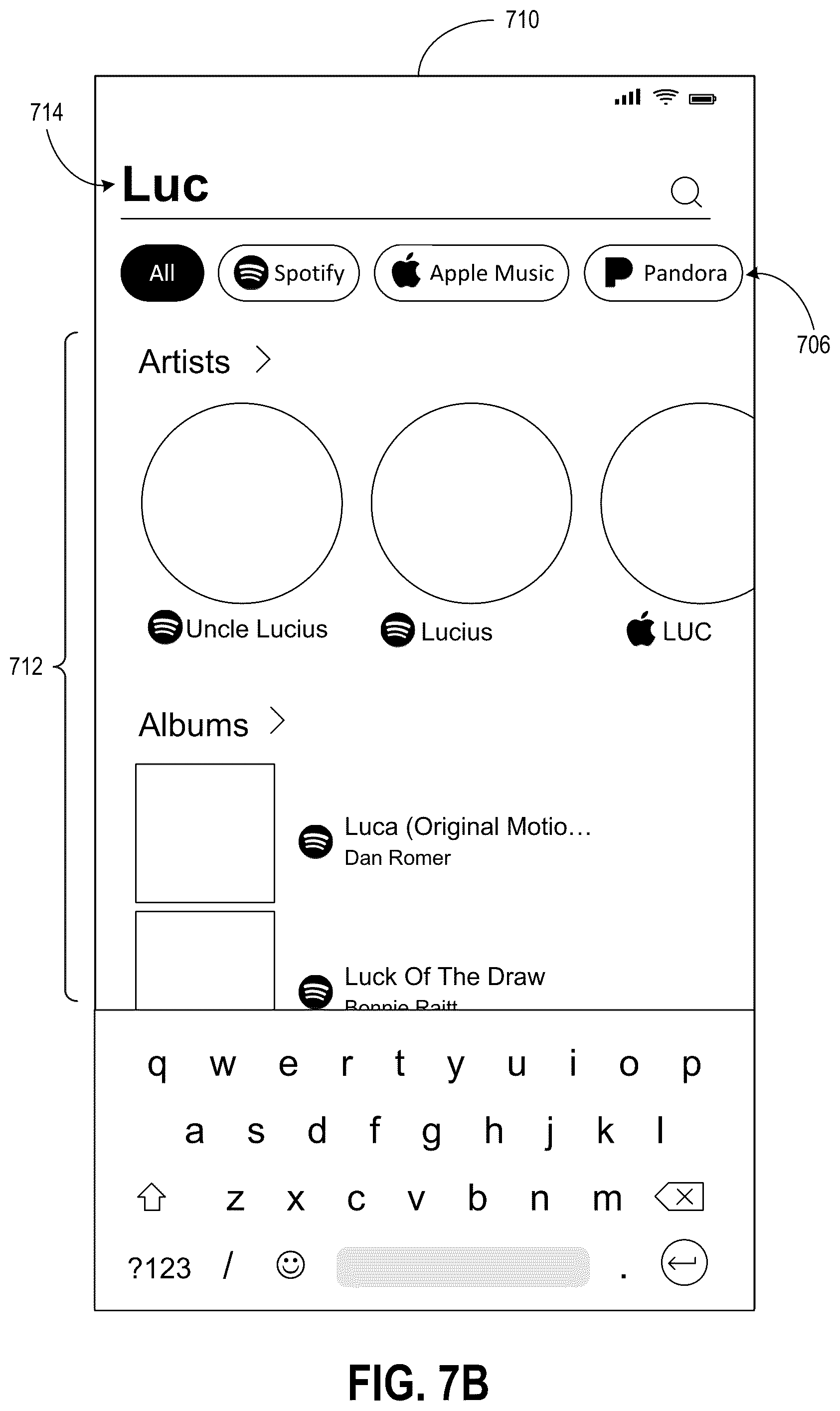 Patent US12602428 Figure 12 – Media content search in connection with multiple media content services