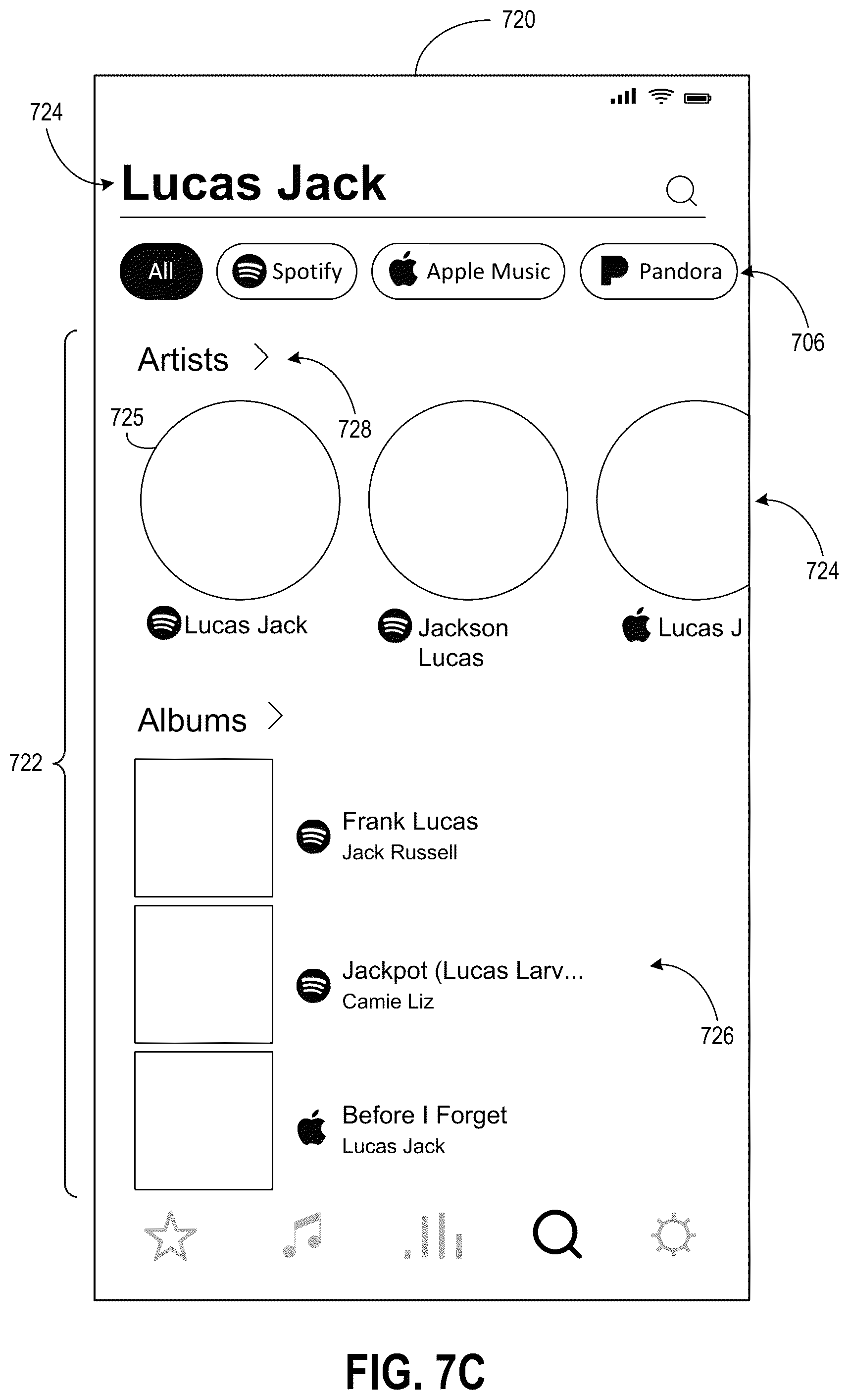 Patent US12602428 Figure 13 – Media content search in connection with multiple media content services