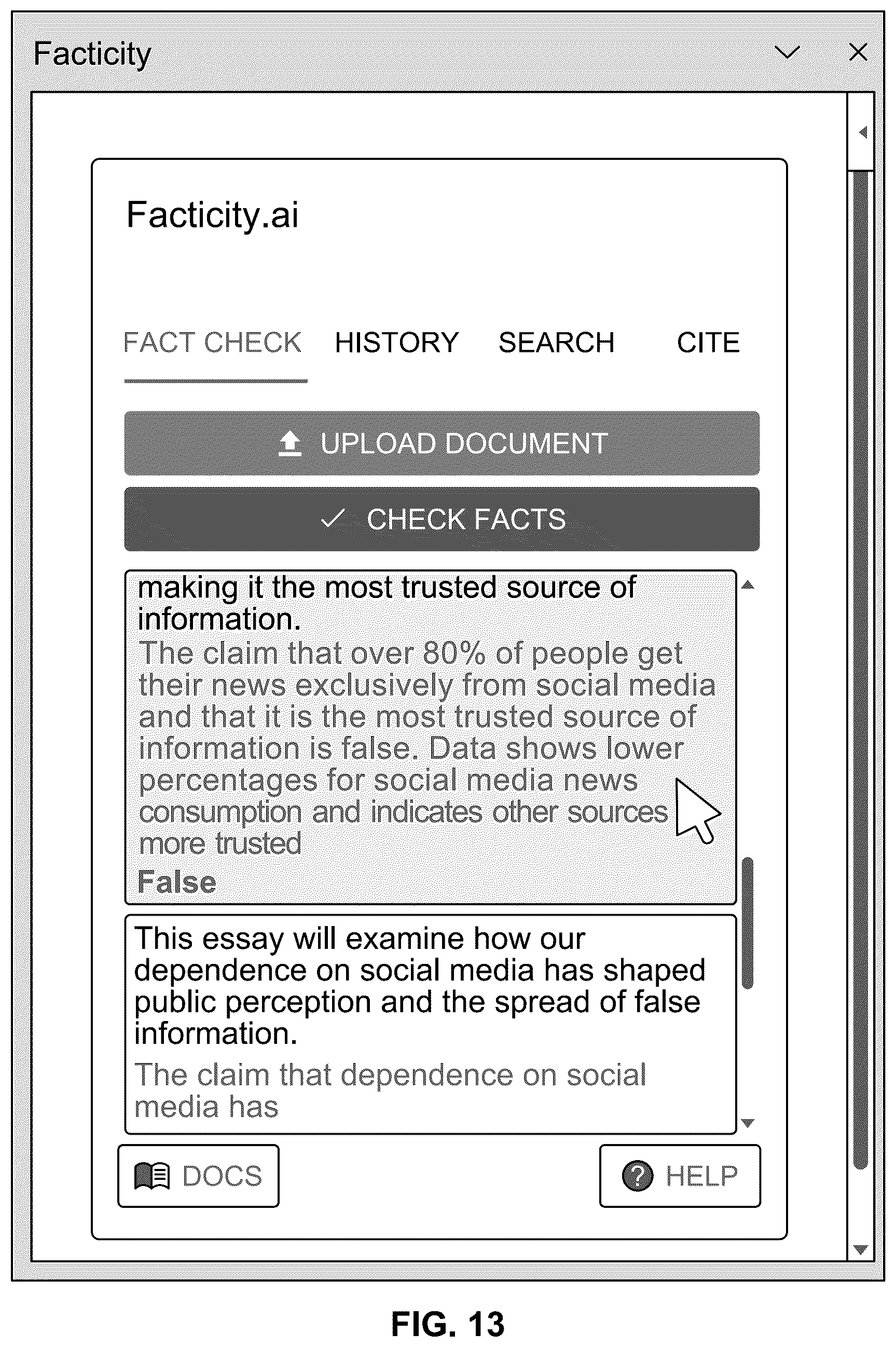 Patent US12602436 Figure 14 – System for real-time fact-checking of multimedia content