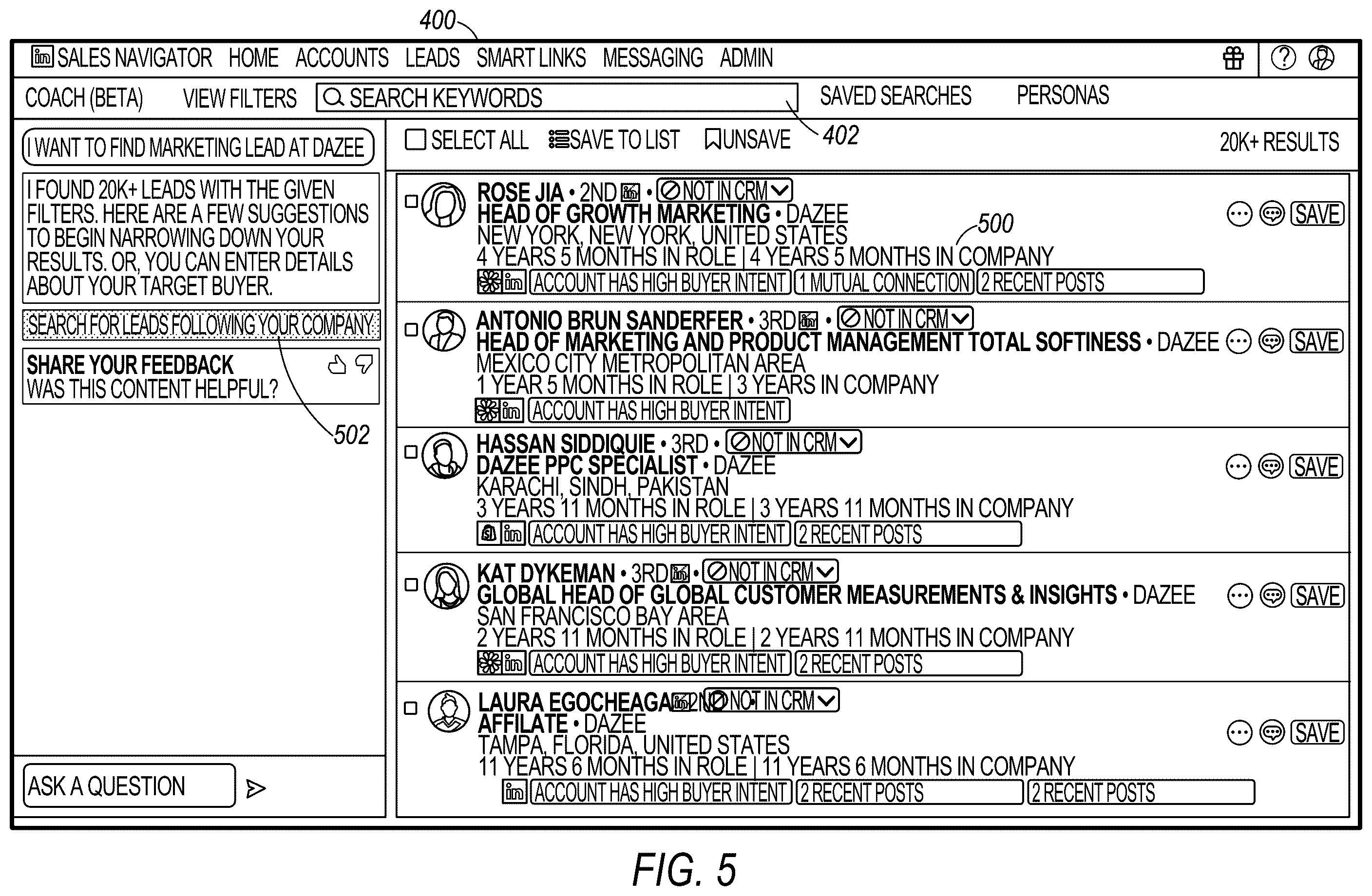 Patent US12602443 Figure 5 – Semantic-aware next best action recommendation