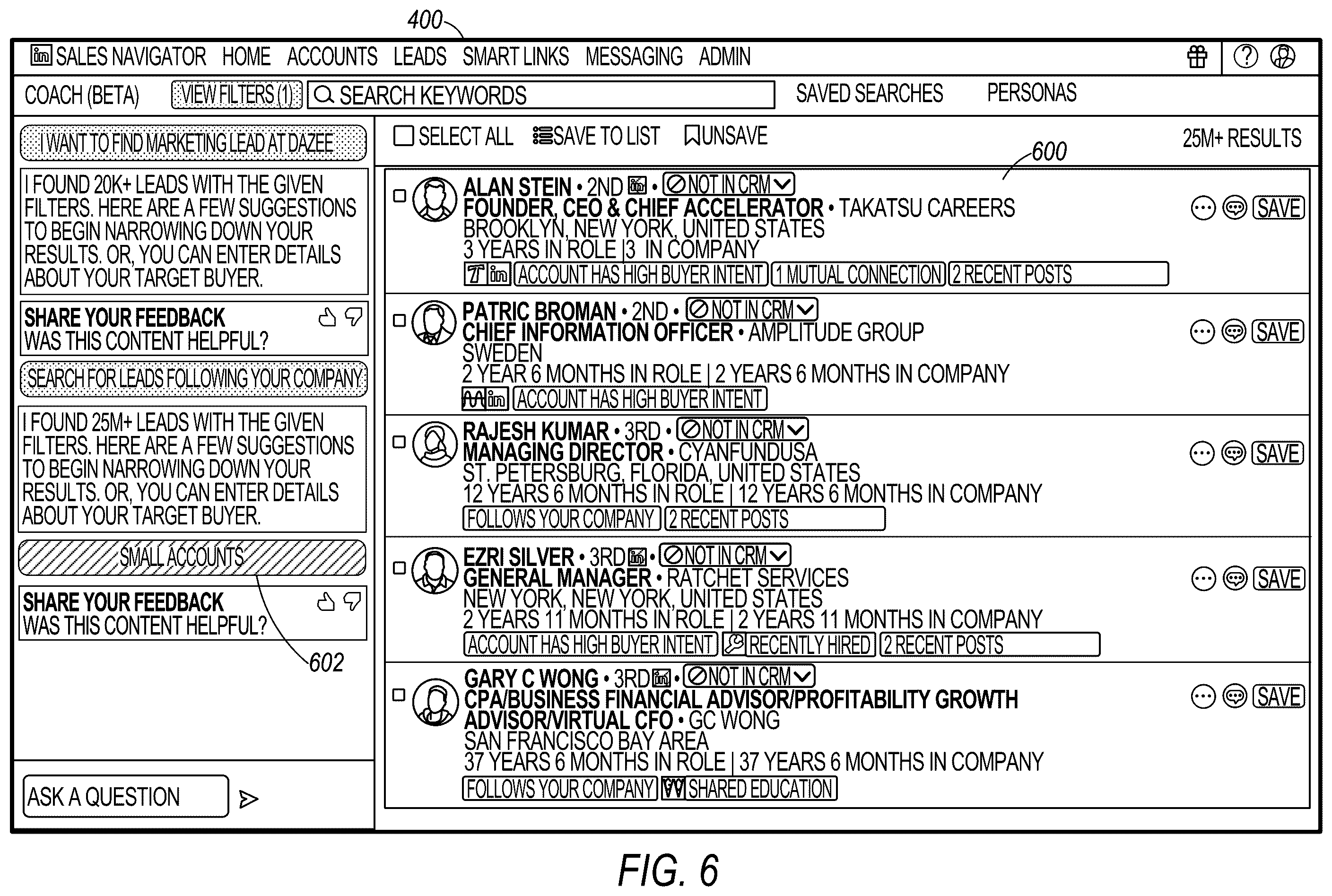 Patent US12602443 Figure 6 – Semantic-aware next best action recommendation