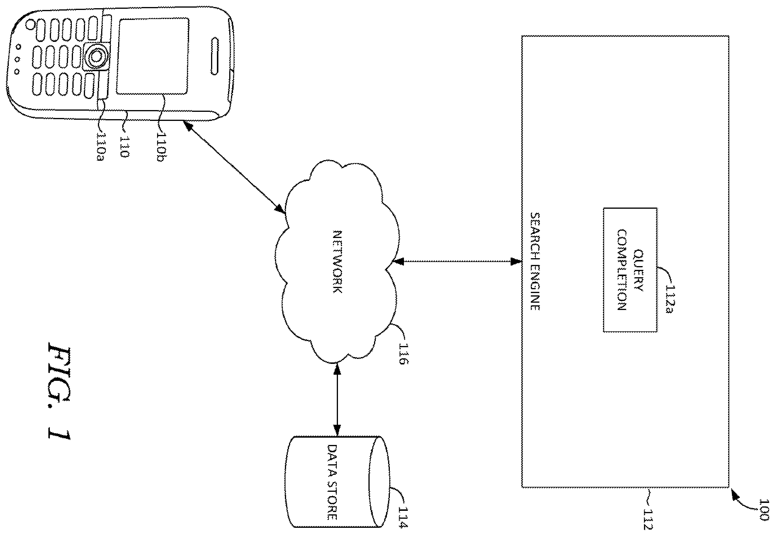 Patent US12602445 Figure 1 – Query completion based on location