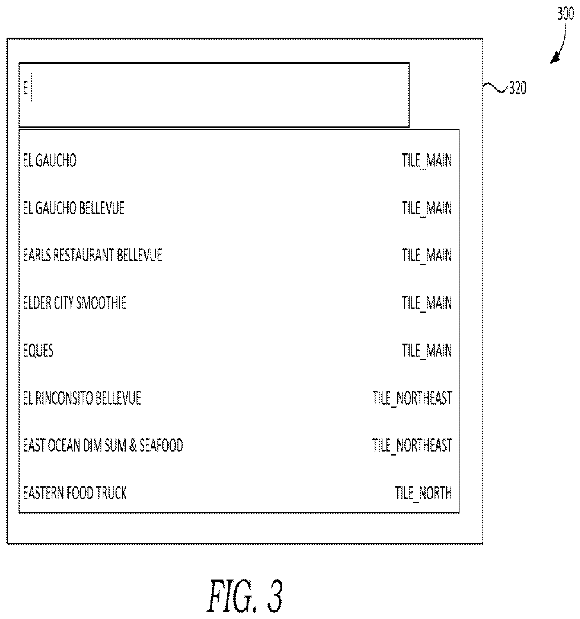 Patent US12602445 Figure 3 – Query completion based on location