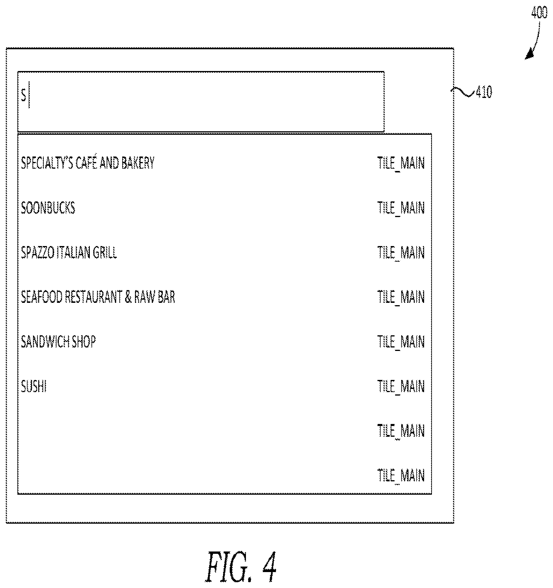 Patent US12602445 Figure 4 – Query completion based on location