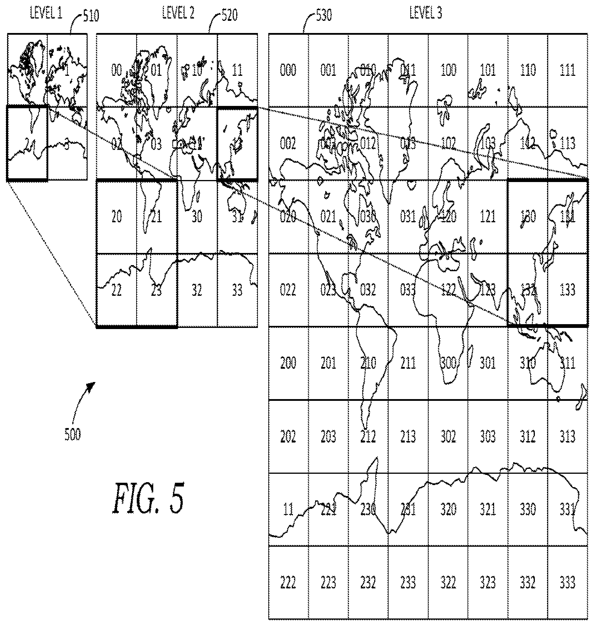Patent US12602445 Figure 5 – Query completion based on location