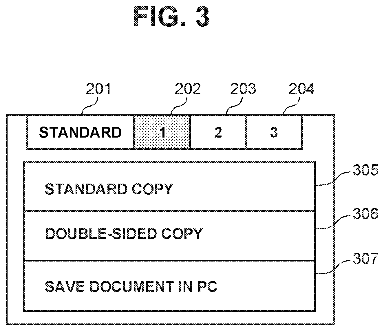 Patent US12602458 Figure 3 – Access management and control of a display unit menu options
