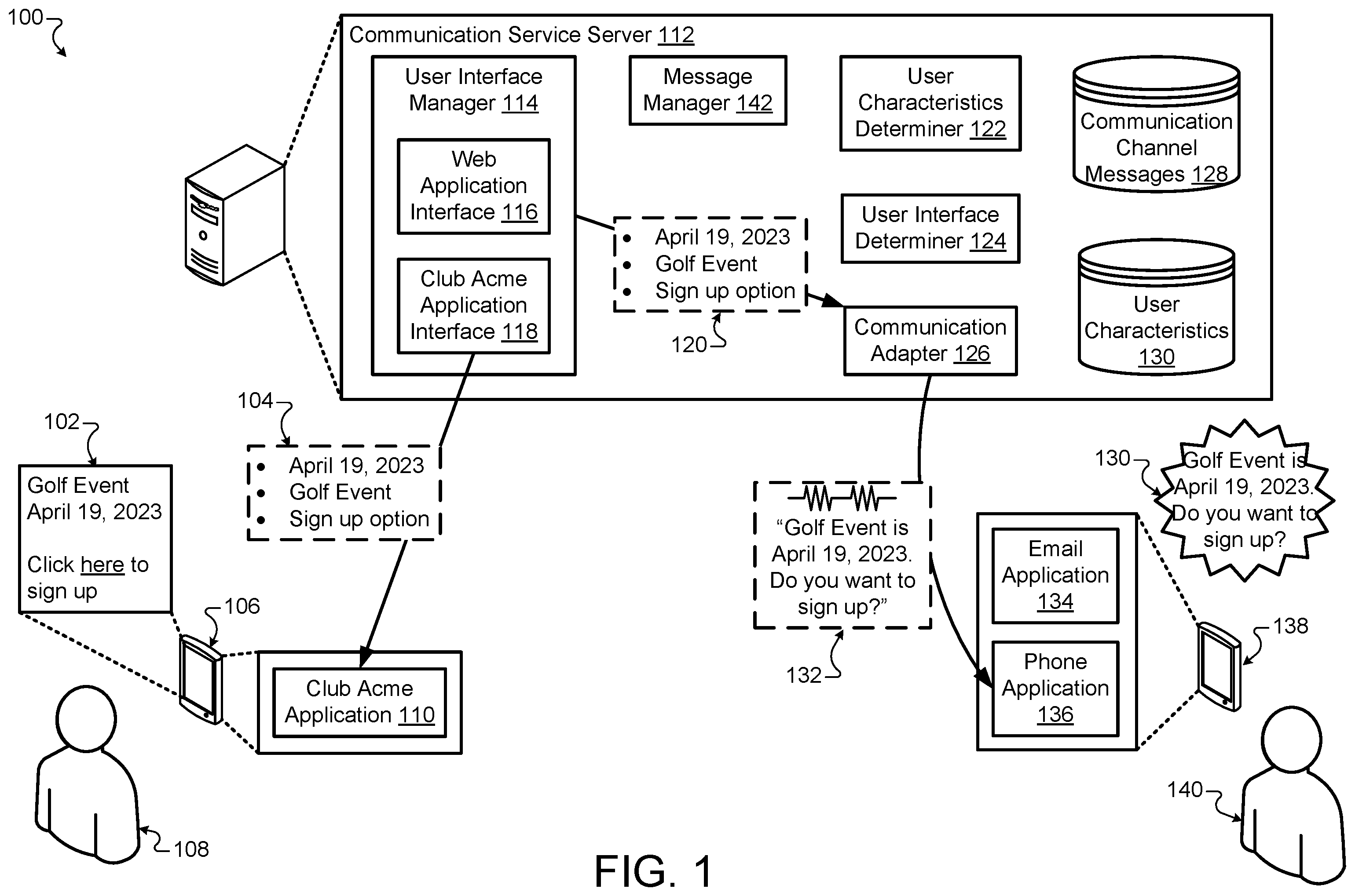 Patent US12602463 Figure 1 – Communication service adaption