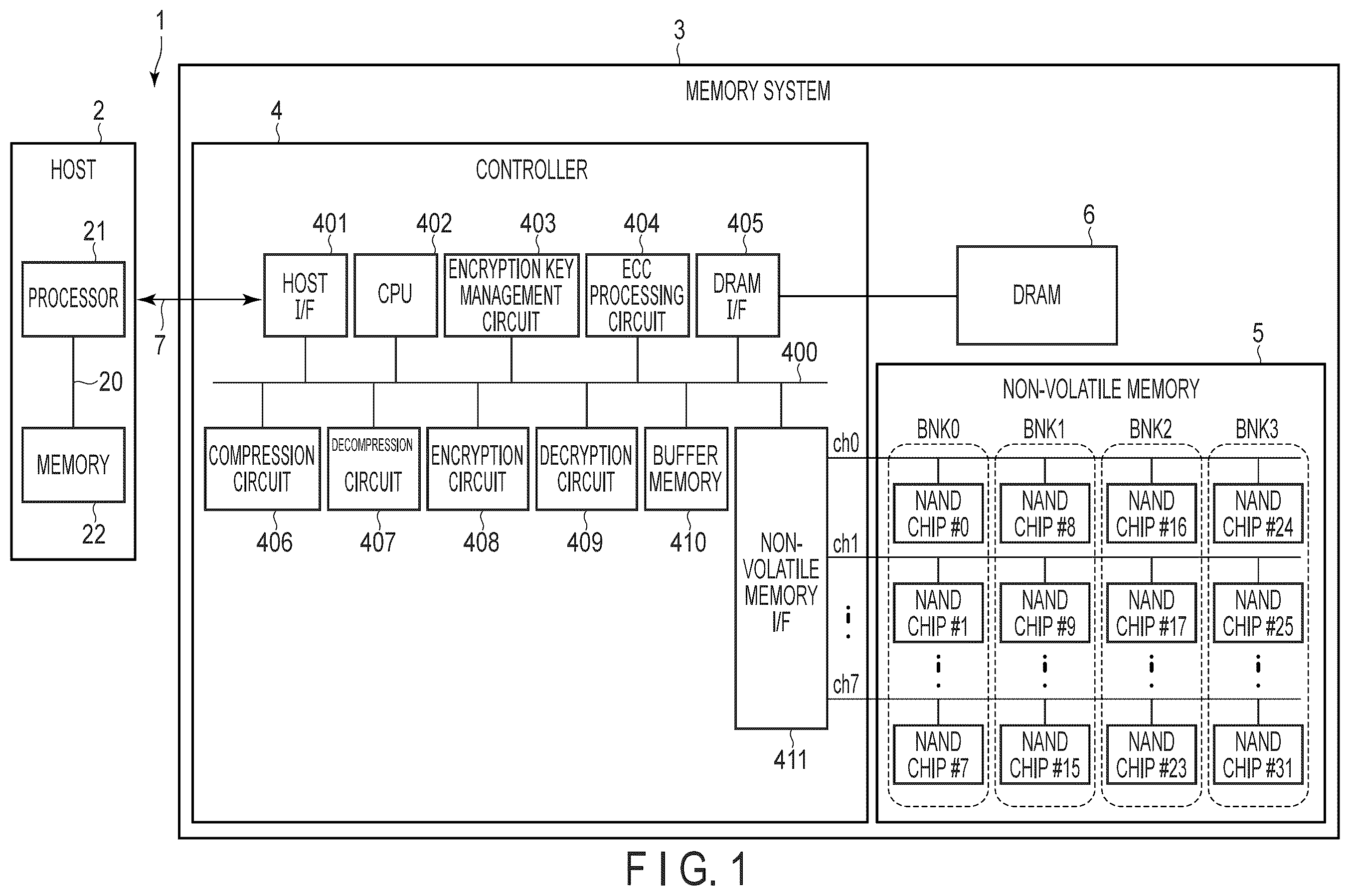 Patent US12602492 — Memory system and control method — Figure 1
