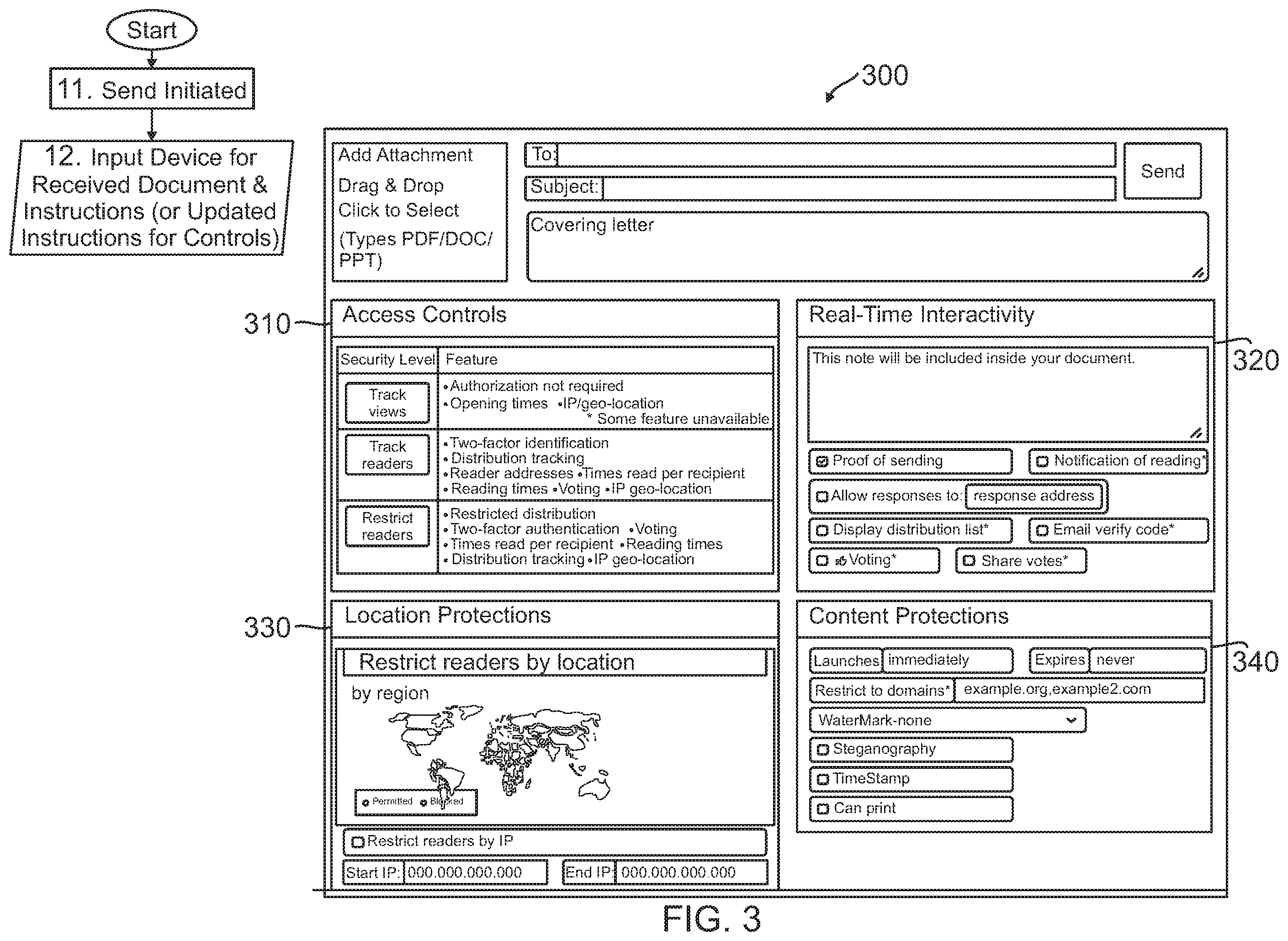 Patent US12602506 Figure 3 – System and method for transforming an electronic file into a rights controlled and social document