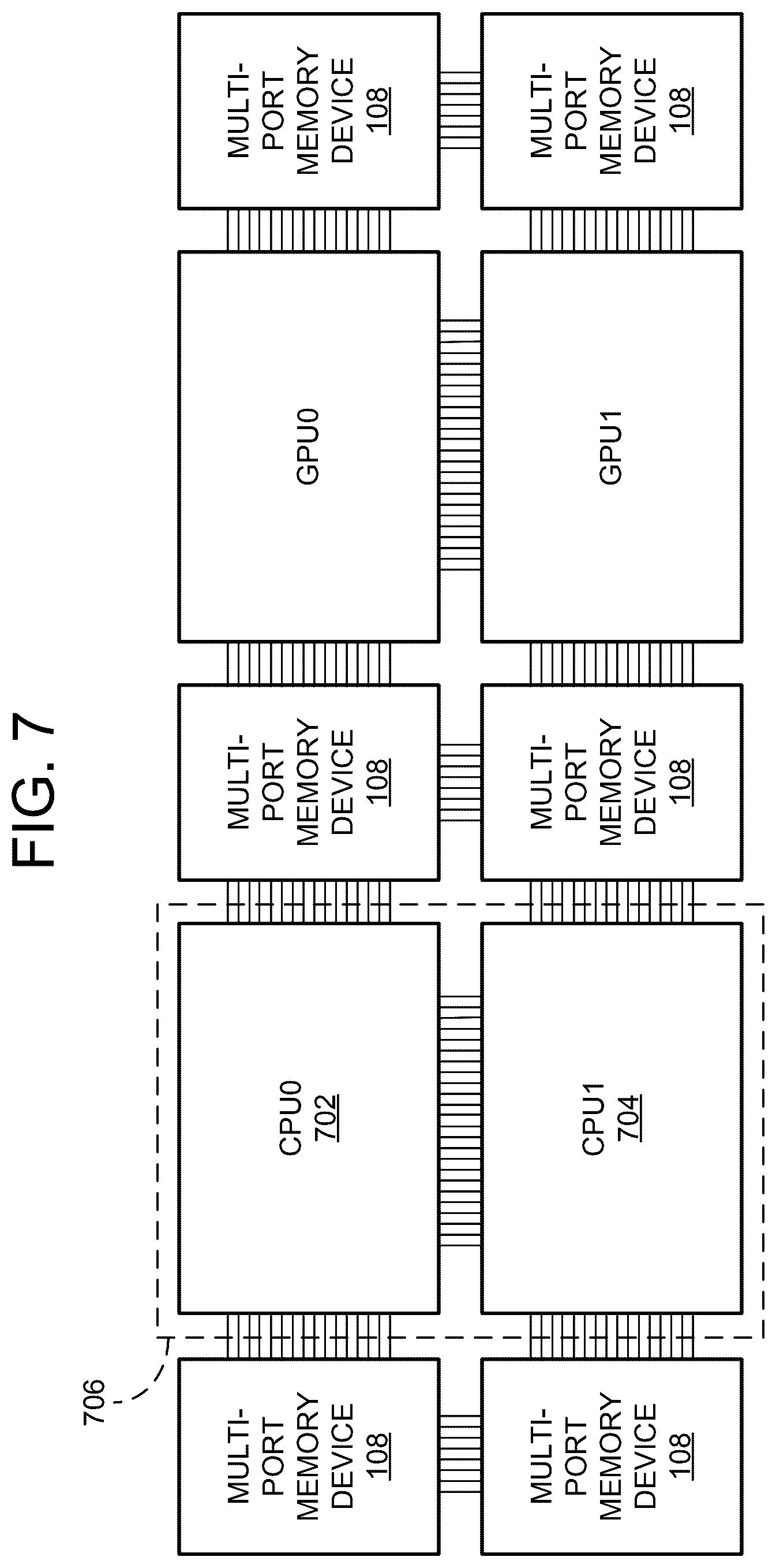 Patent US12602531 Figure 6 – Multi-chip module (MCM) with multi-port unified memory
