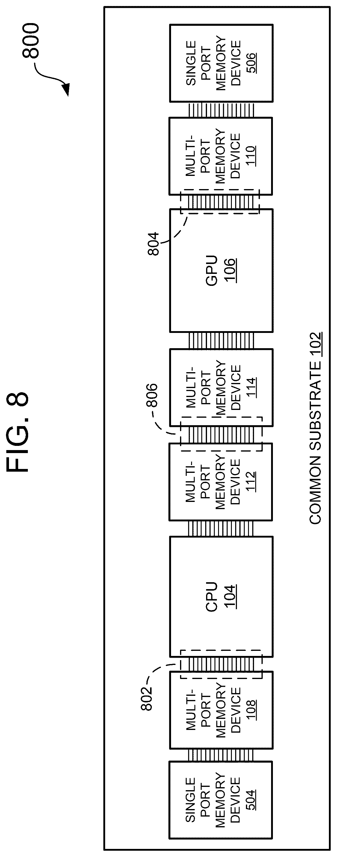 Patent US12602531 Figure 7 – Multi-chip module (MCM) with multi-port unified memory