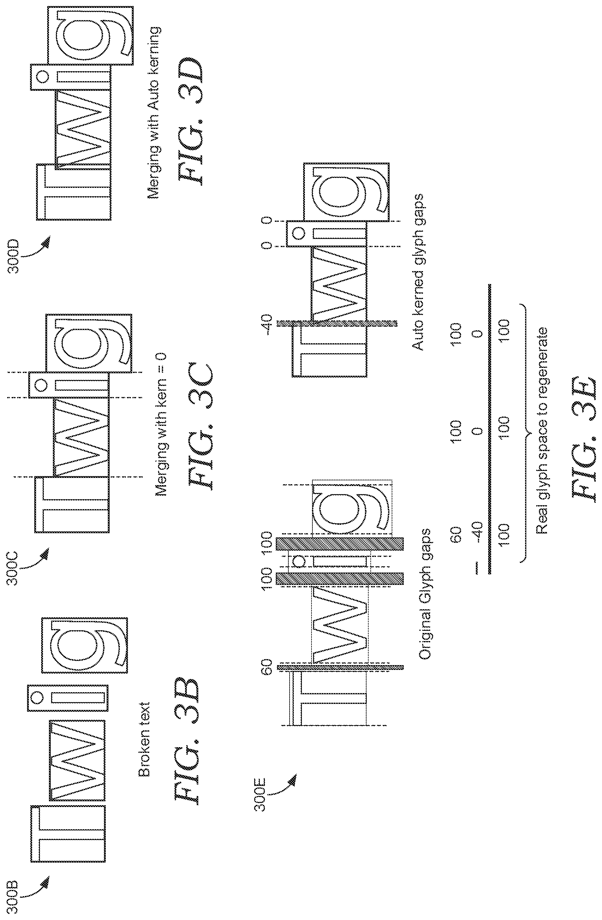 Patent US12602536 Figure 4 – Automated reconstruction of glyph spacing properties