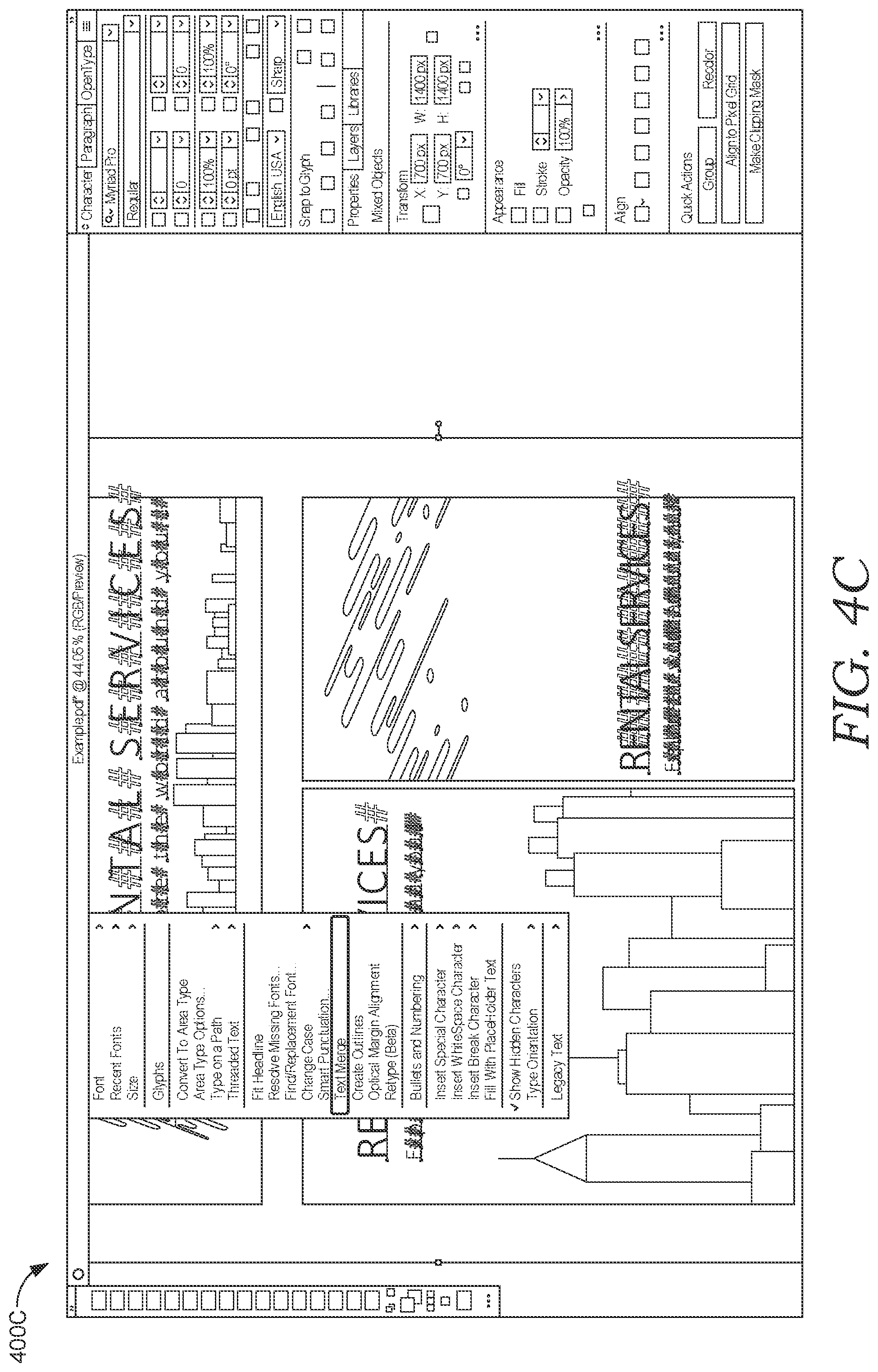 Patent US12602536 Figure 10 – Automated reconstruction of glyph spacing properties